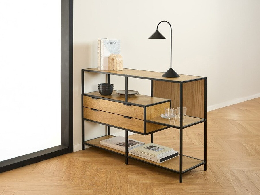 Riiul Norsica Sevferi 183 (Must + Wild Oak)