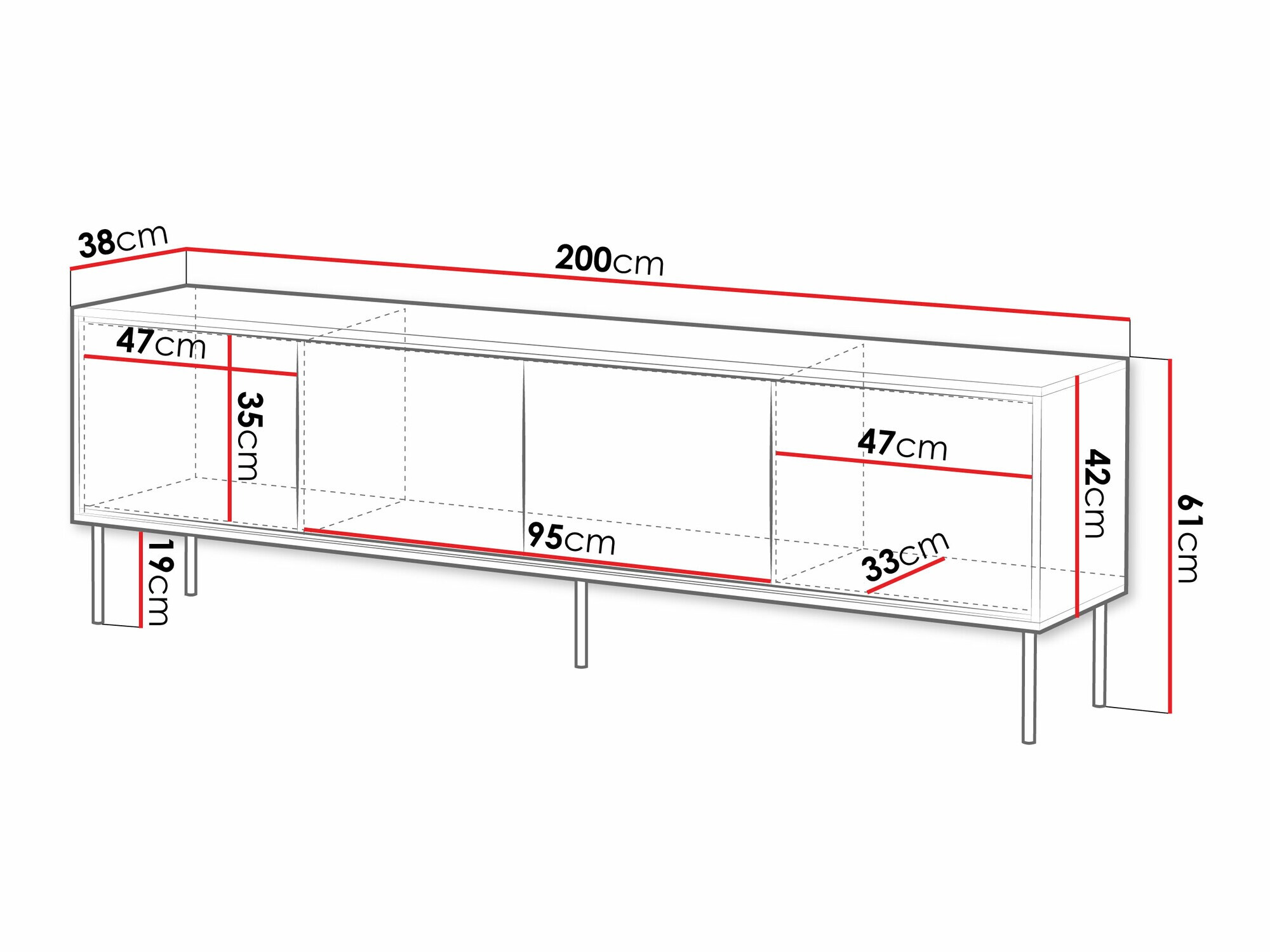 TV-alus Charlotte 209 (Must)