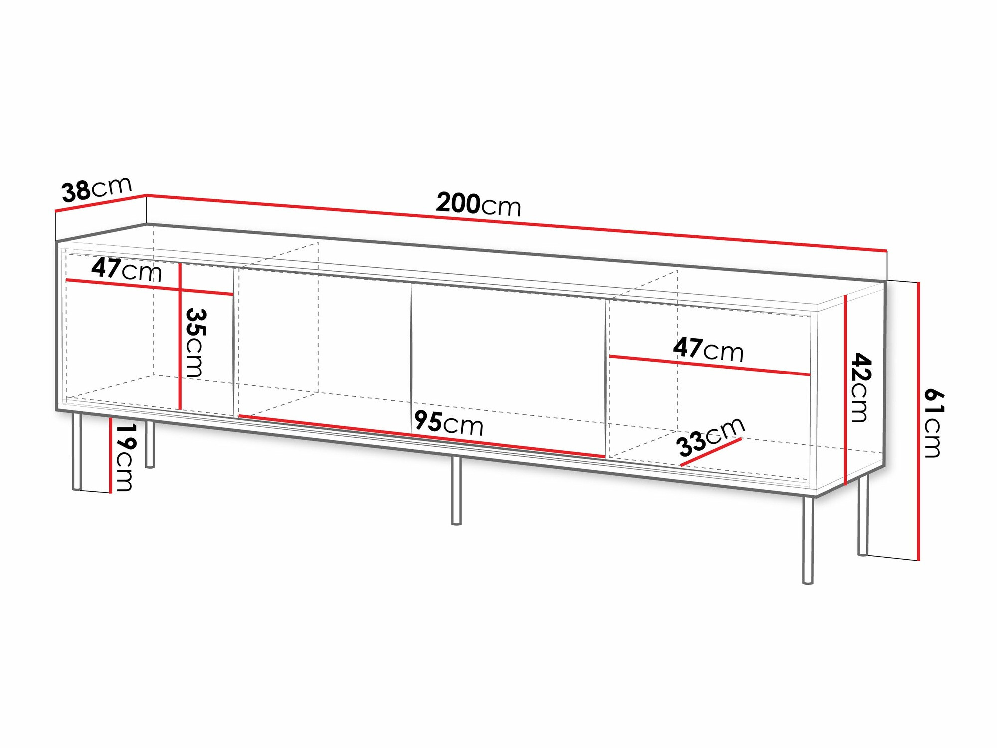 TV-alus Charlotte 209 (Valge)