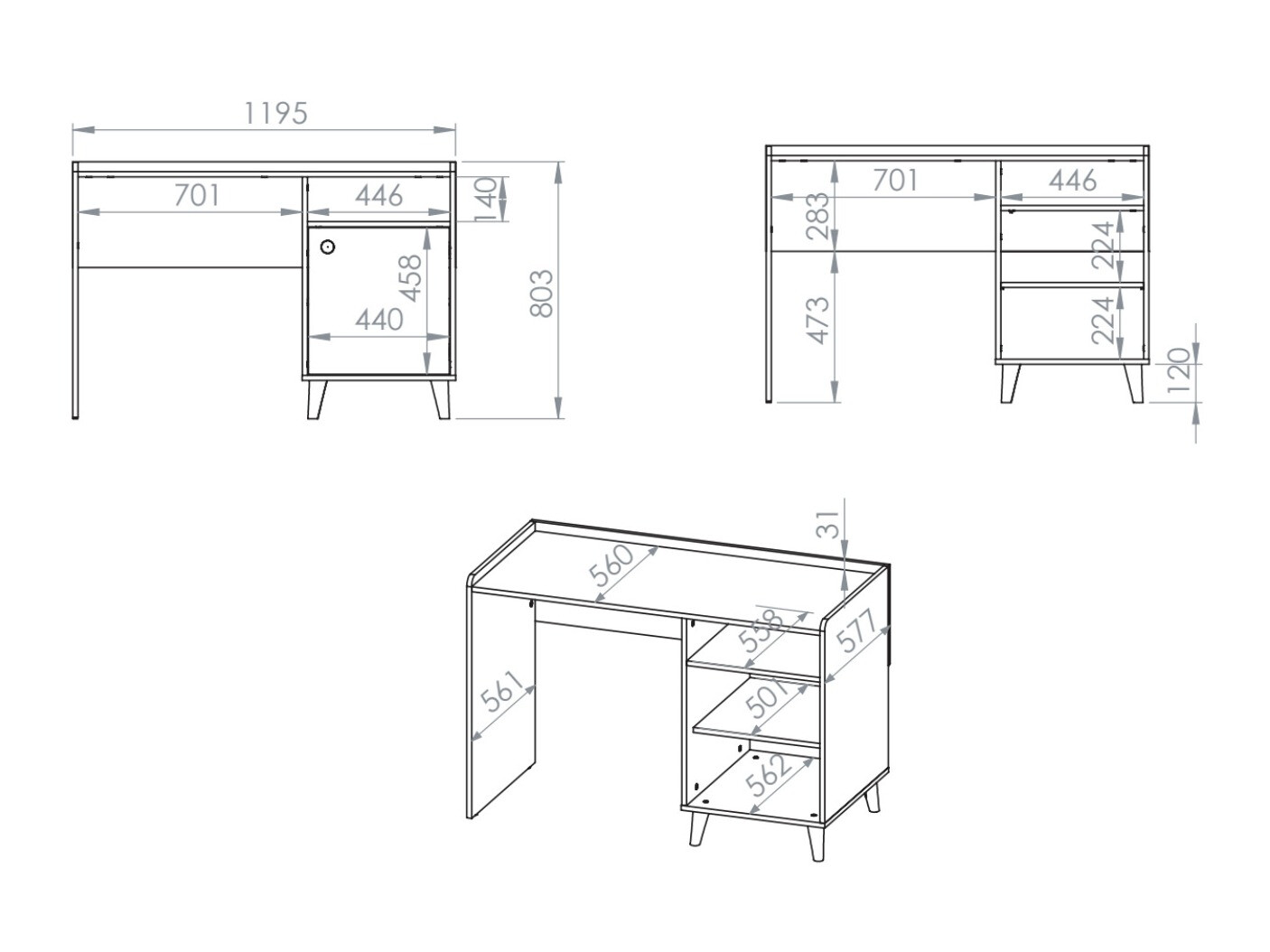 Kirjutuslaud Tortoli 106 (Roosikarva)