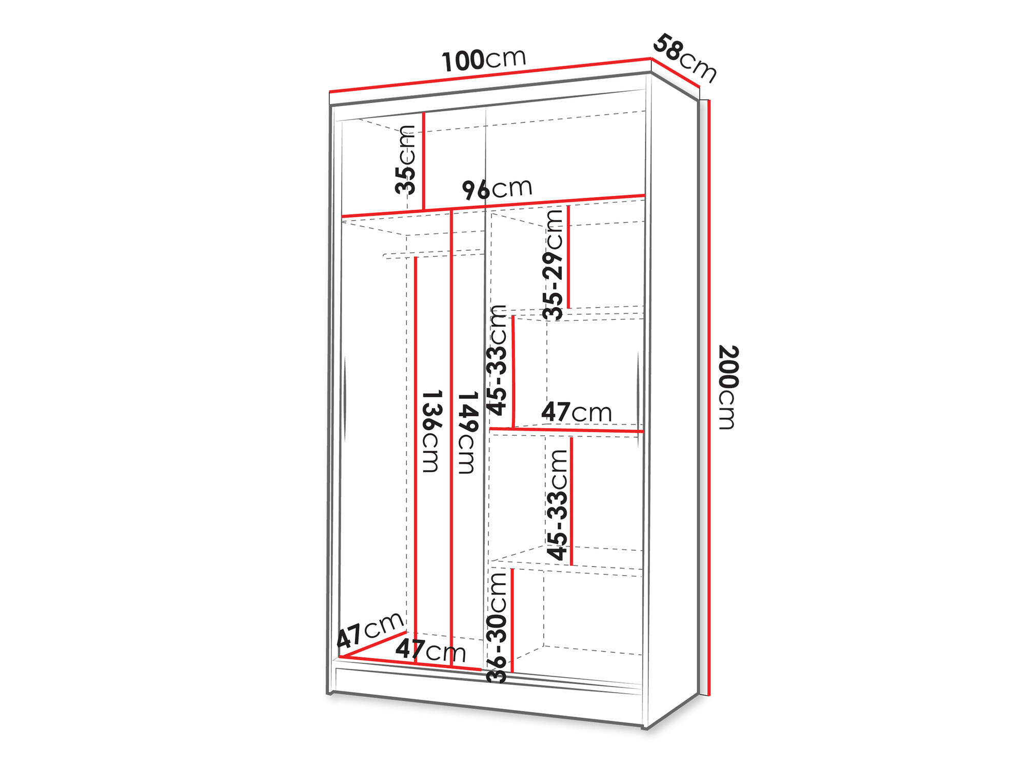 Riidekapp Closico Structor I (Valge + Artisan tamm)