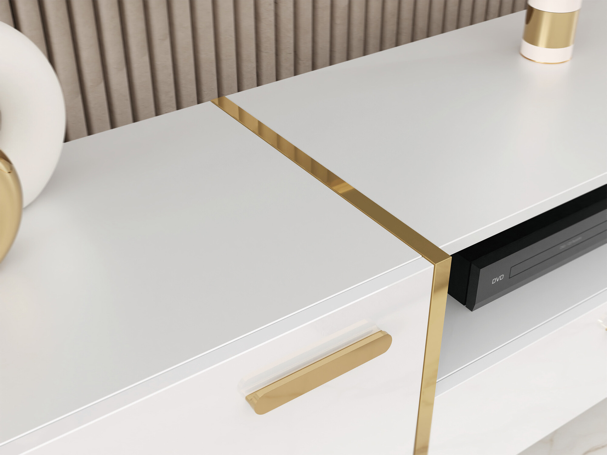 TV-alus Comfivo Capella III (Valge + Läikiv valge)