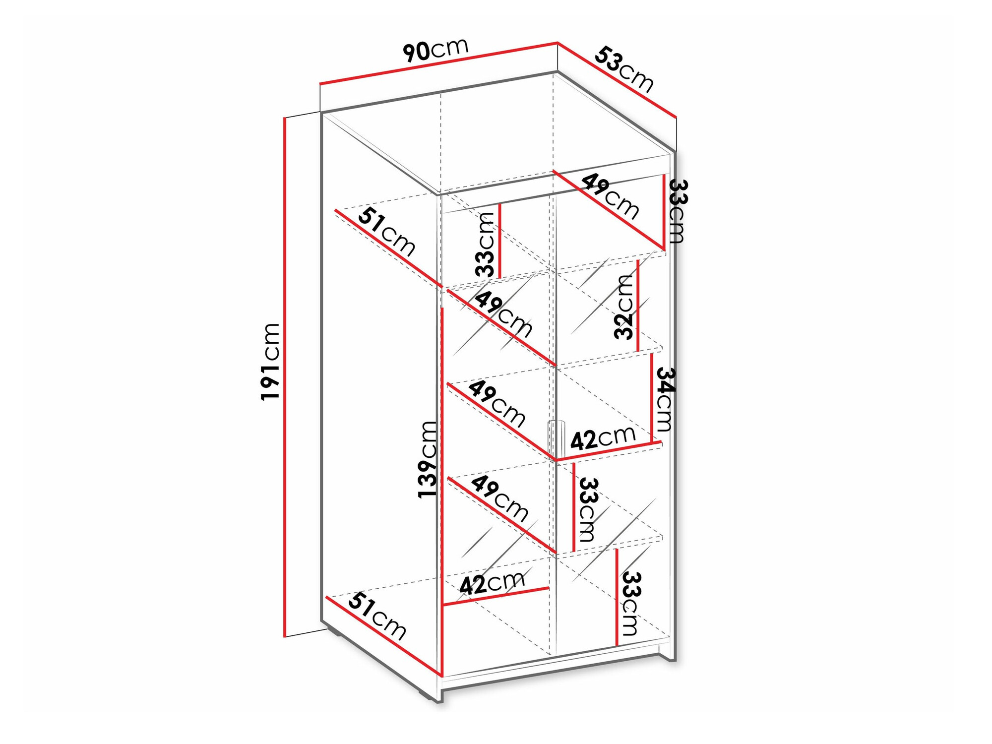 Riidekapp Novduni 114 (Valge)
