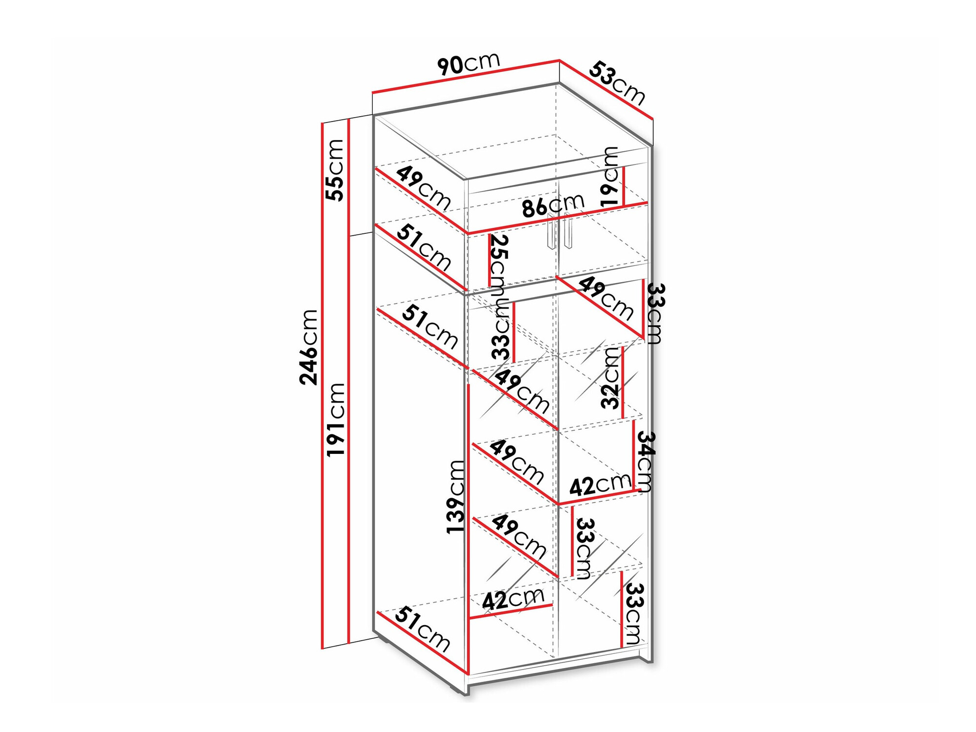 Riidekapp Novduni 119 (Sonoma tamm)