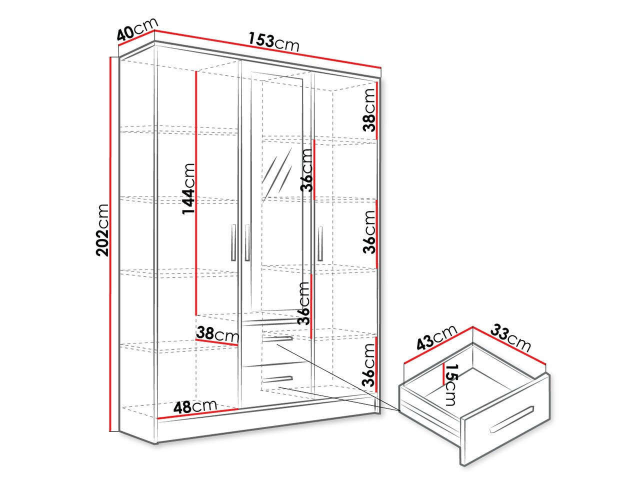 Riidekapp Comfivo Pastor