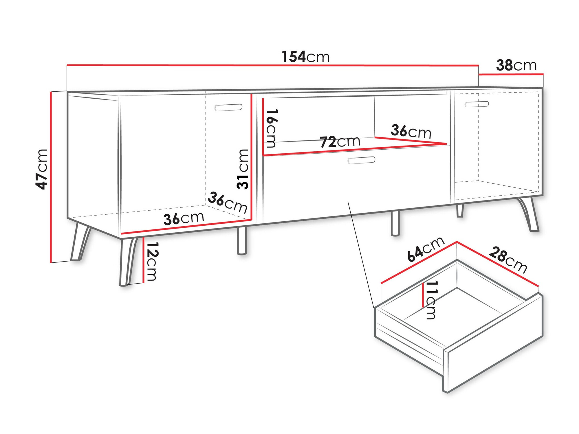 TV-alus Comfivo Teslomo 113 (Kašmiir + Läikiv kašmiir)