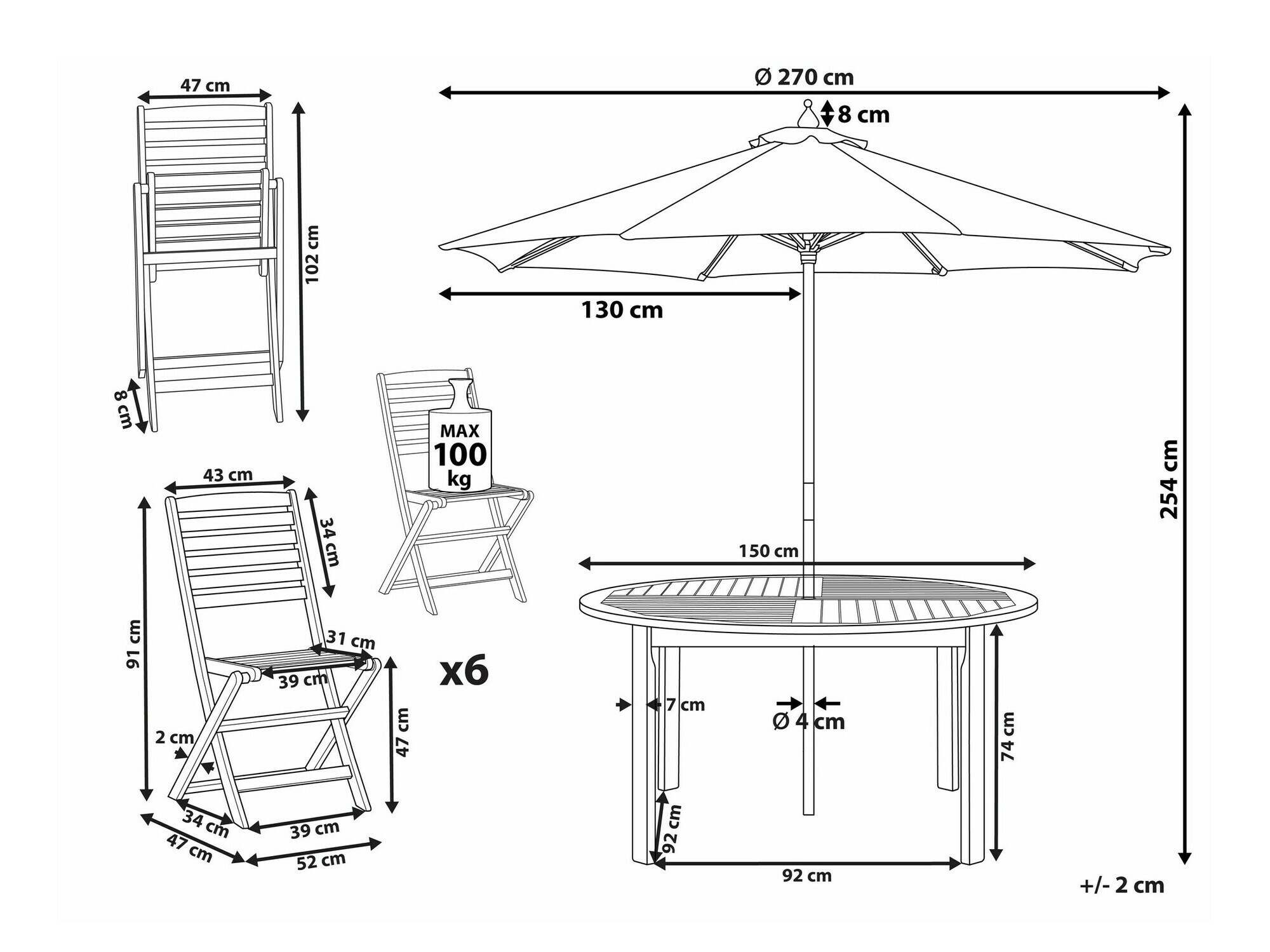 Laua ja toolide komplekt Berwyn 2493