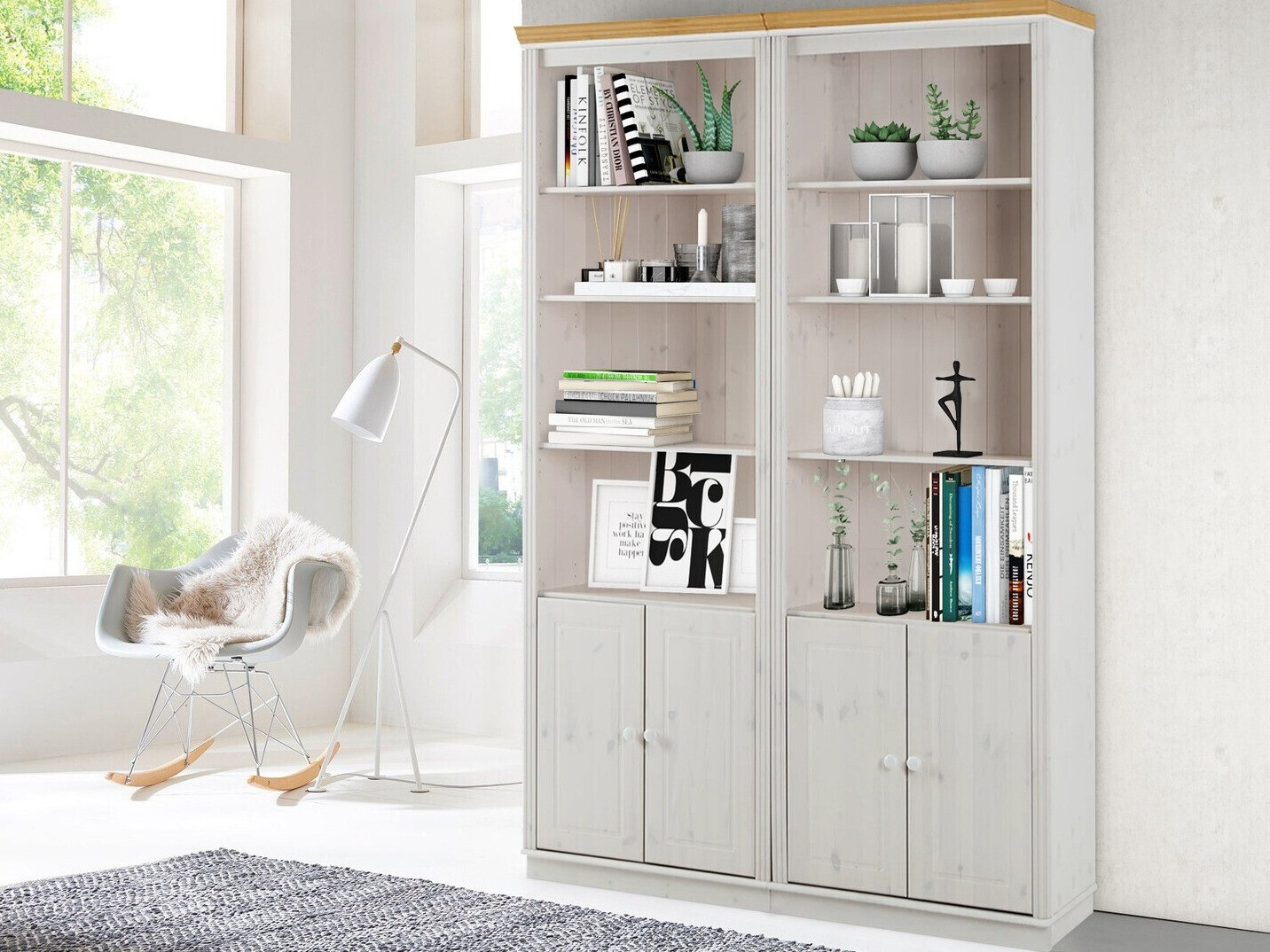 Riiulikomplekt Saltoro 115 (Valge + Mee tamm)