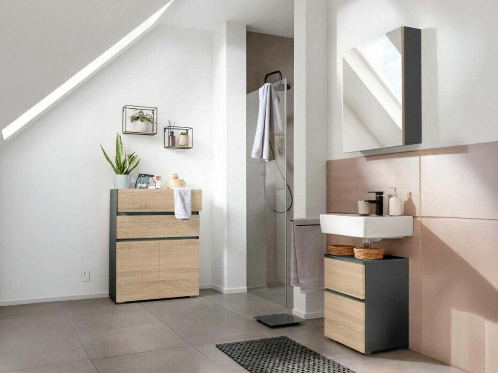 Vannitoakomplekt Soncamu 112 (Antratsiit + Tamm)