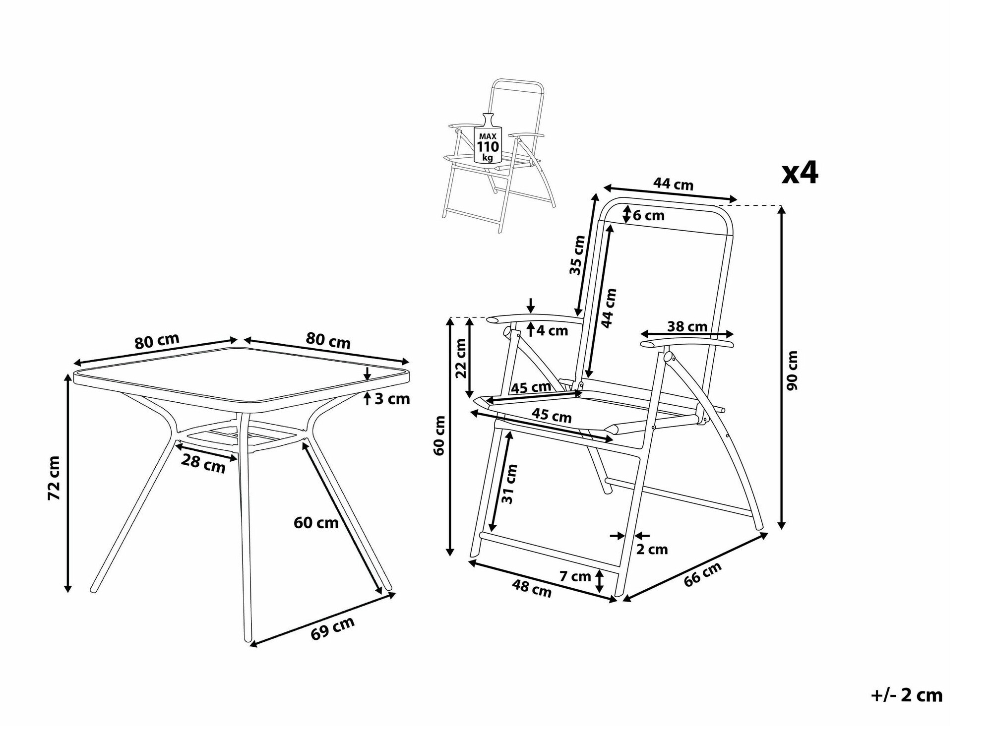 Laua ja toolide komplekt Berwyn 2501