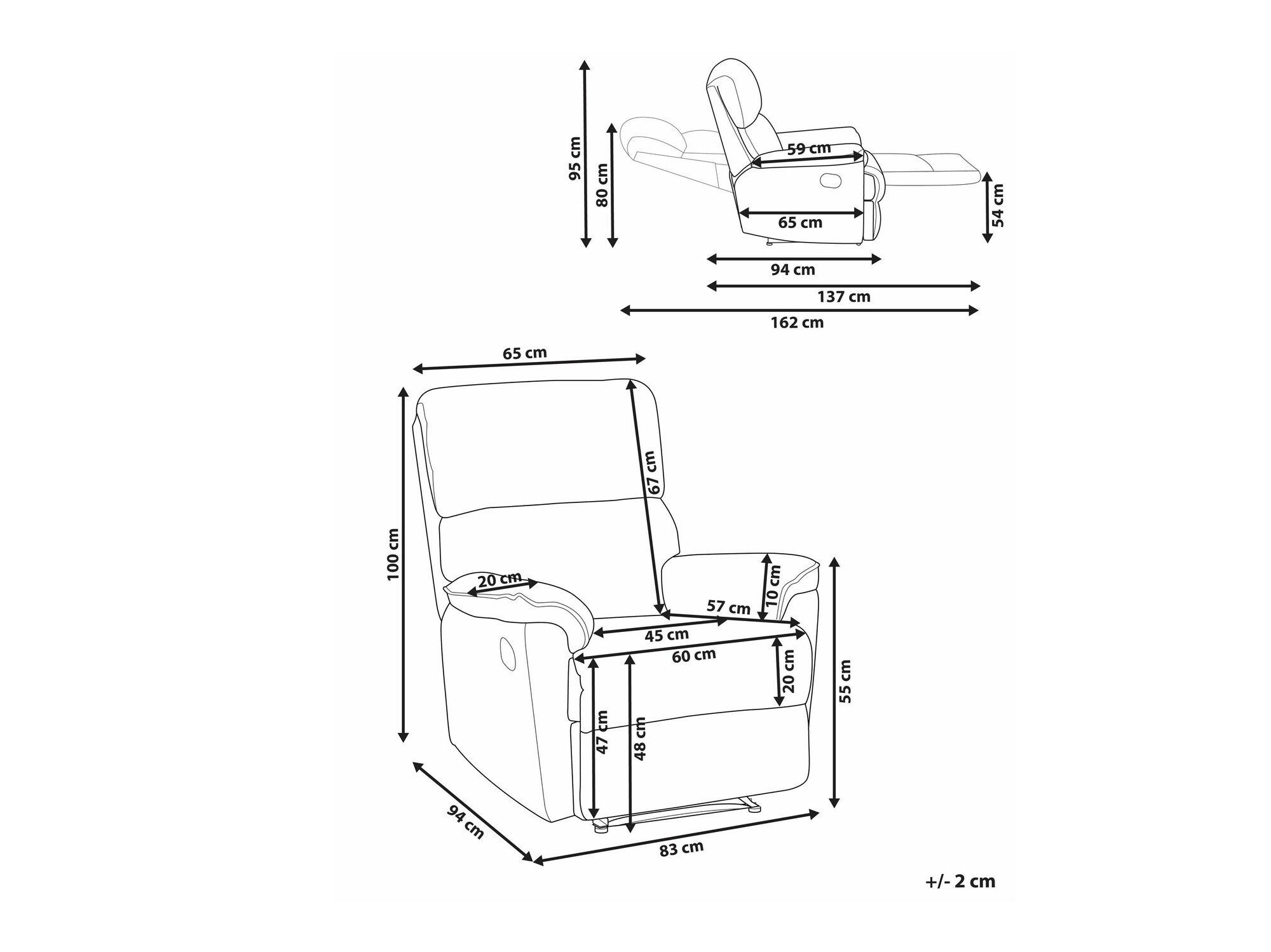 Tugitool recliner Berwyn 1408 (Hall)