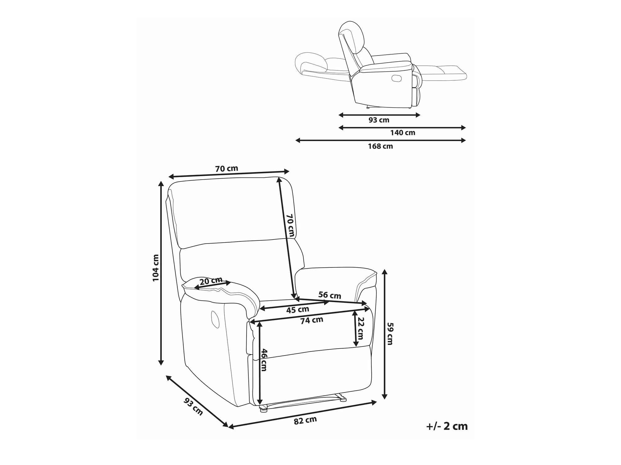 Tugitool recliner Berwyn 1408 (Helepruun)