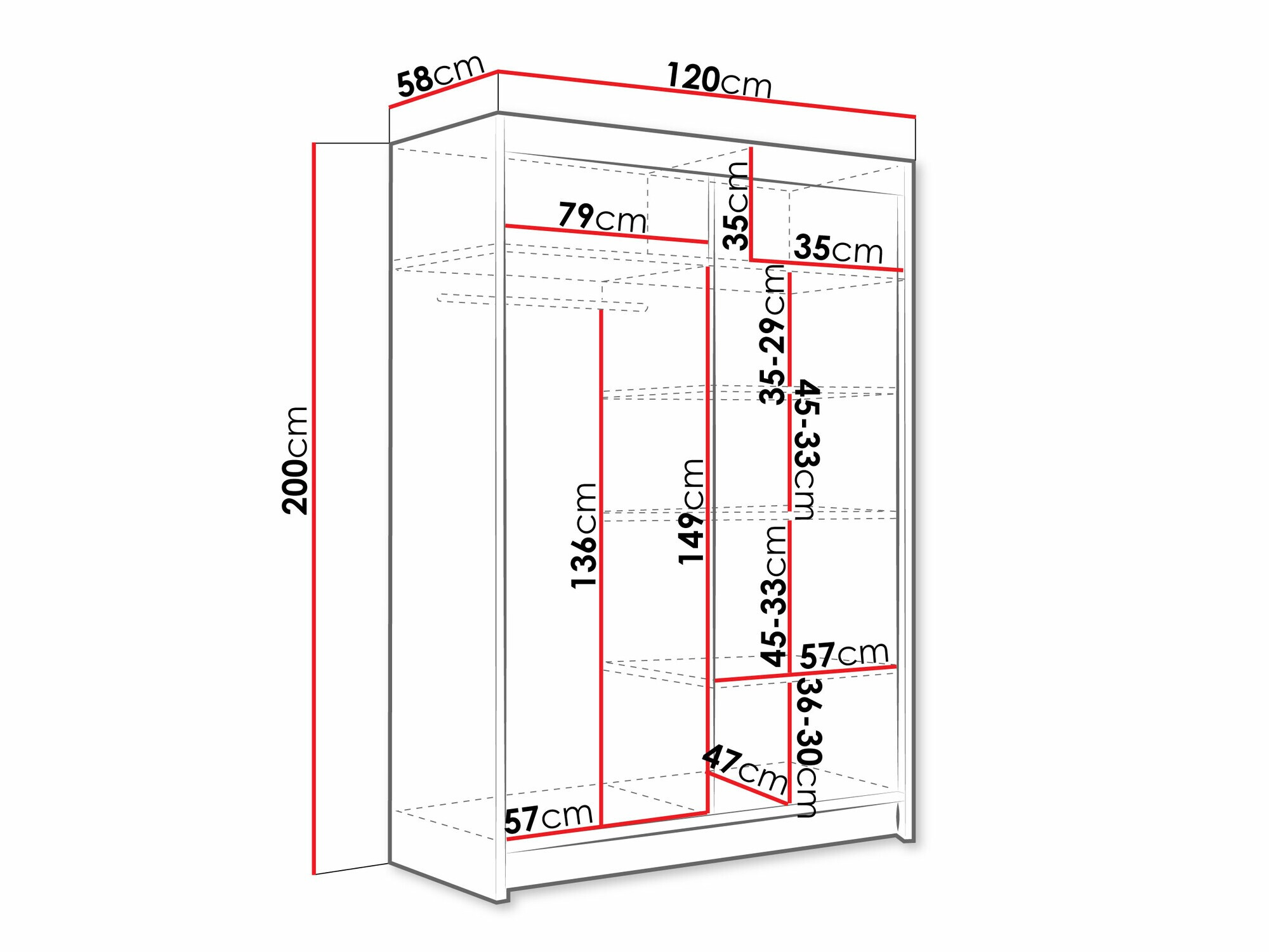 Riidekapp Closico Pacron V (Kašmiir)