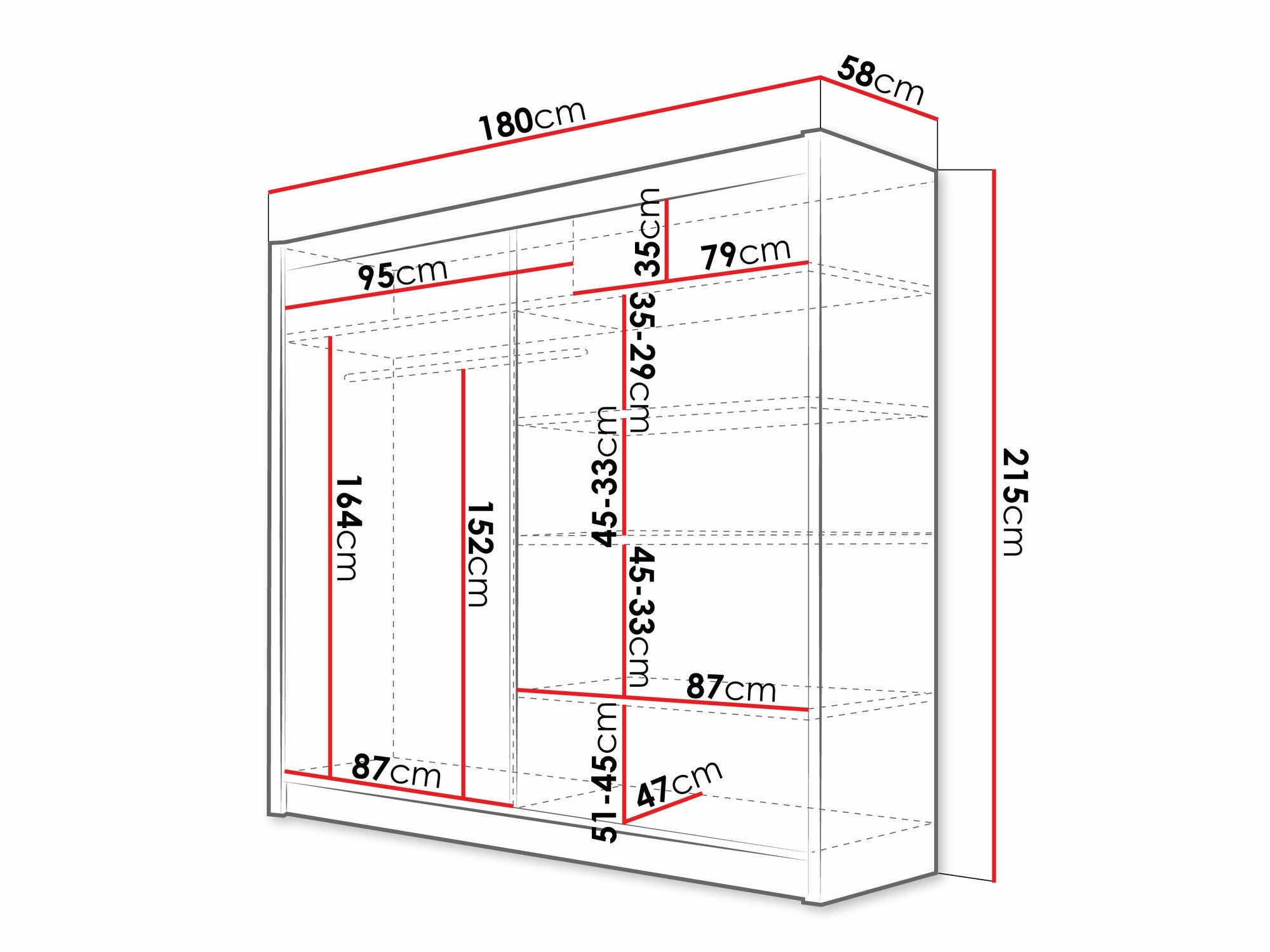Riidekapp Closico Cavaris V (Valge)