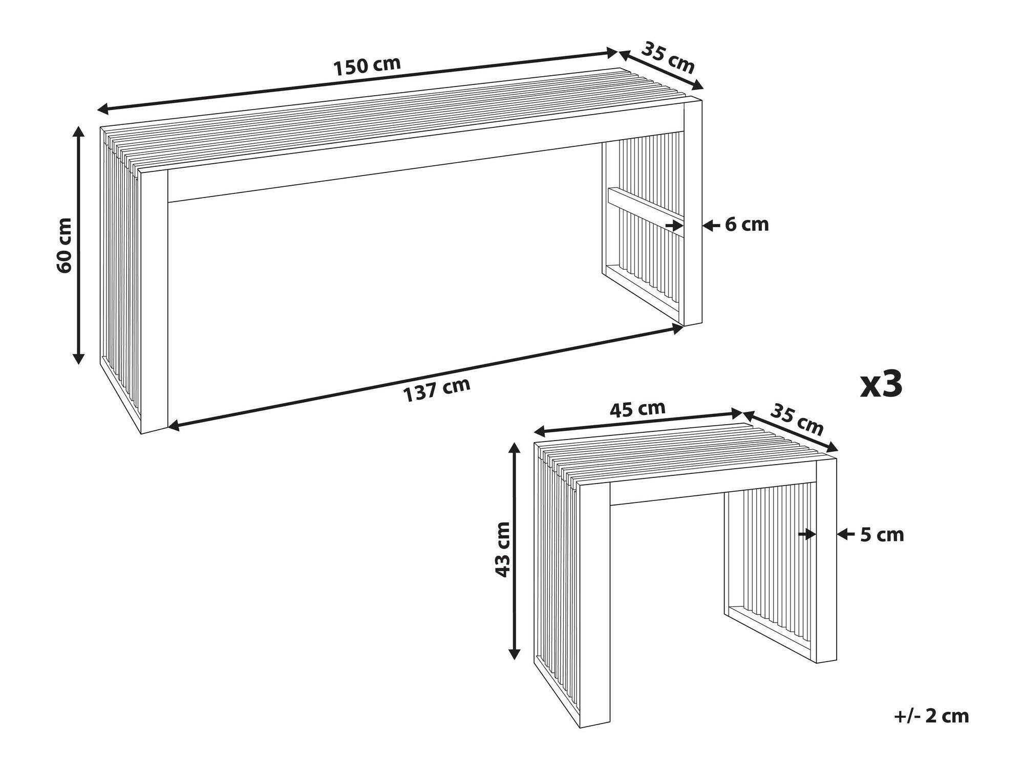 Laua ja toolide komplekt Berwyn 2534