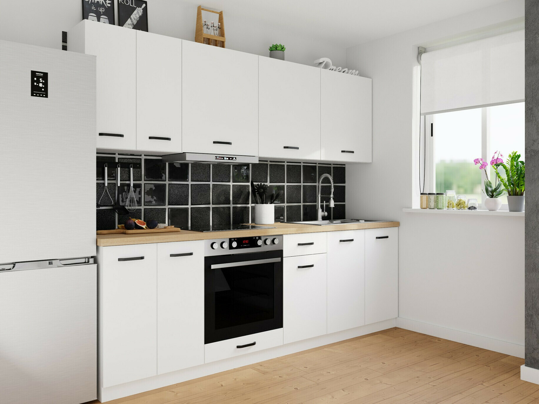 Sahtli ja ustega moodulkapp Top White 105