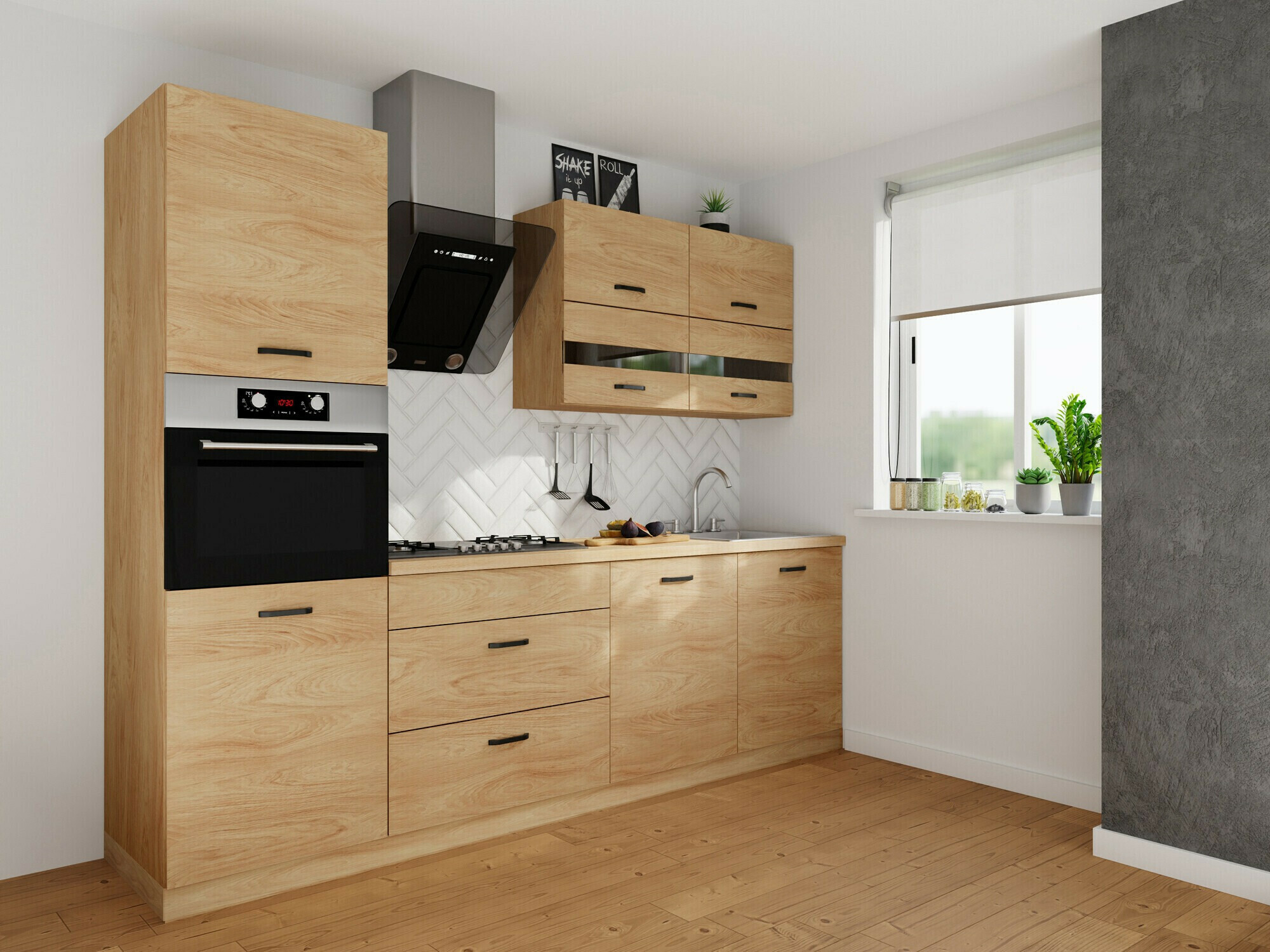 Sahtlitega moodulkapp Amper Oak 111