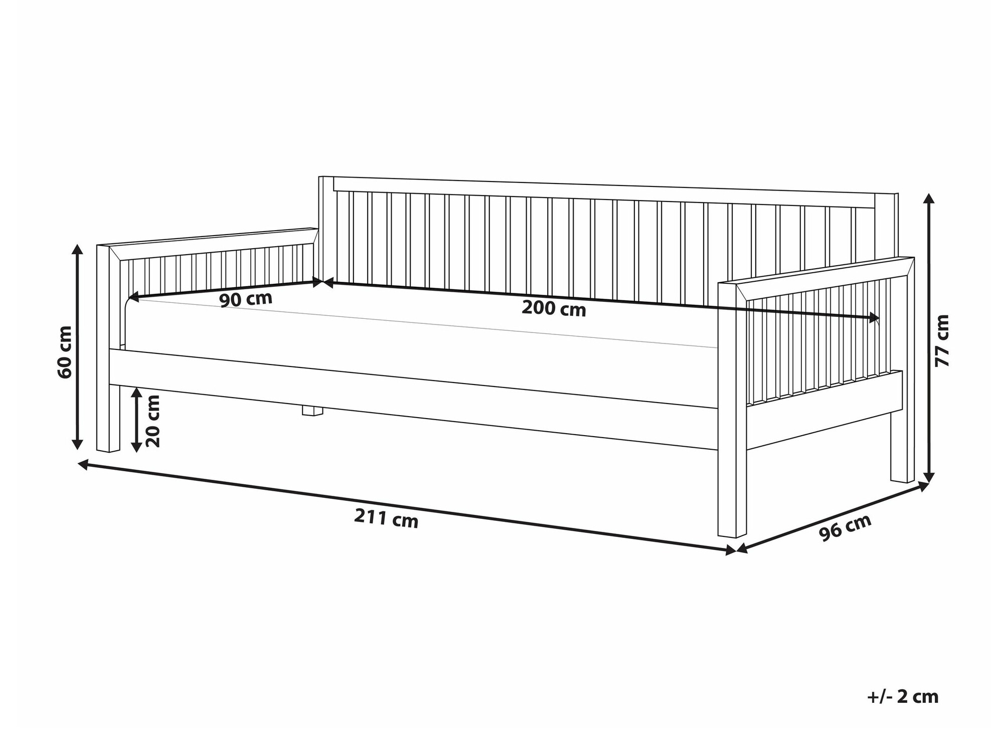 Voodi Berwyn 2533 (Valge)
