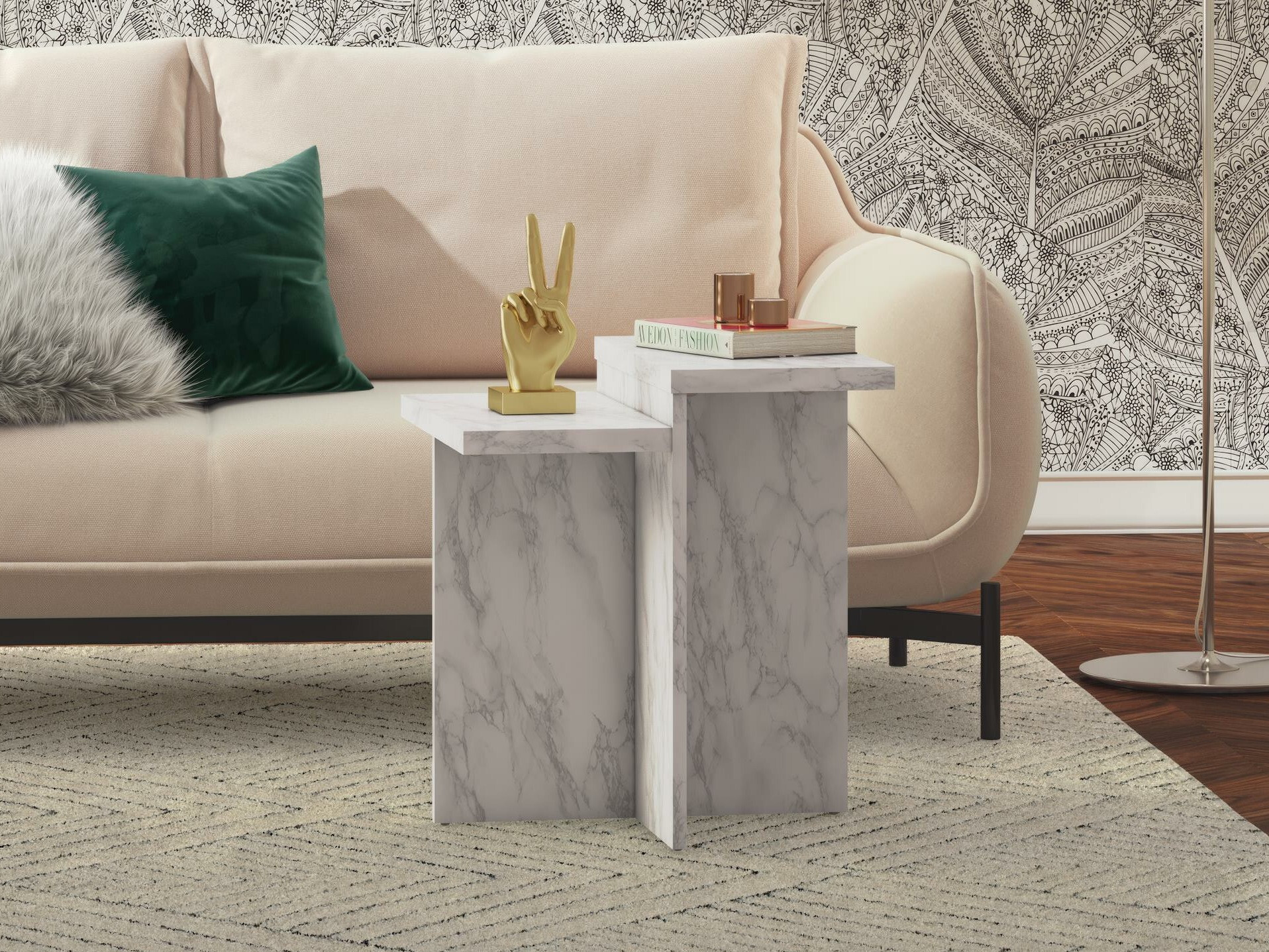 Diivanilaud CosmoLiving by Cosmopolitan 169 (Valge marmor)