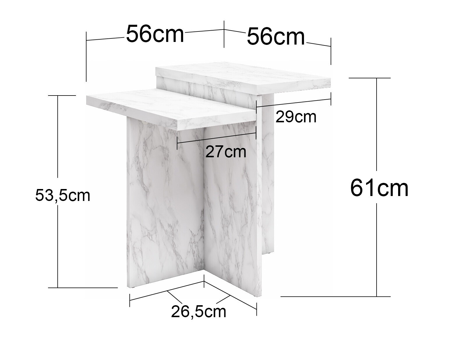 Diivanilaud CosmoLiving by Cosmopolitan 169 (Valge marmor)