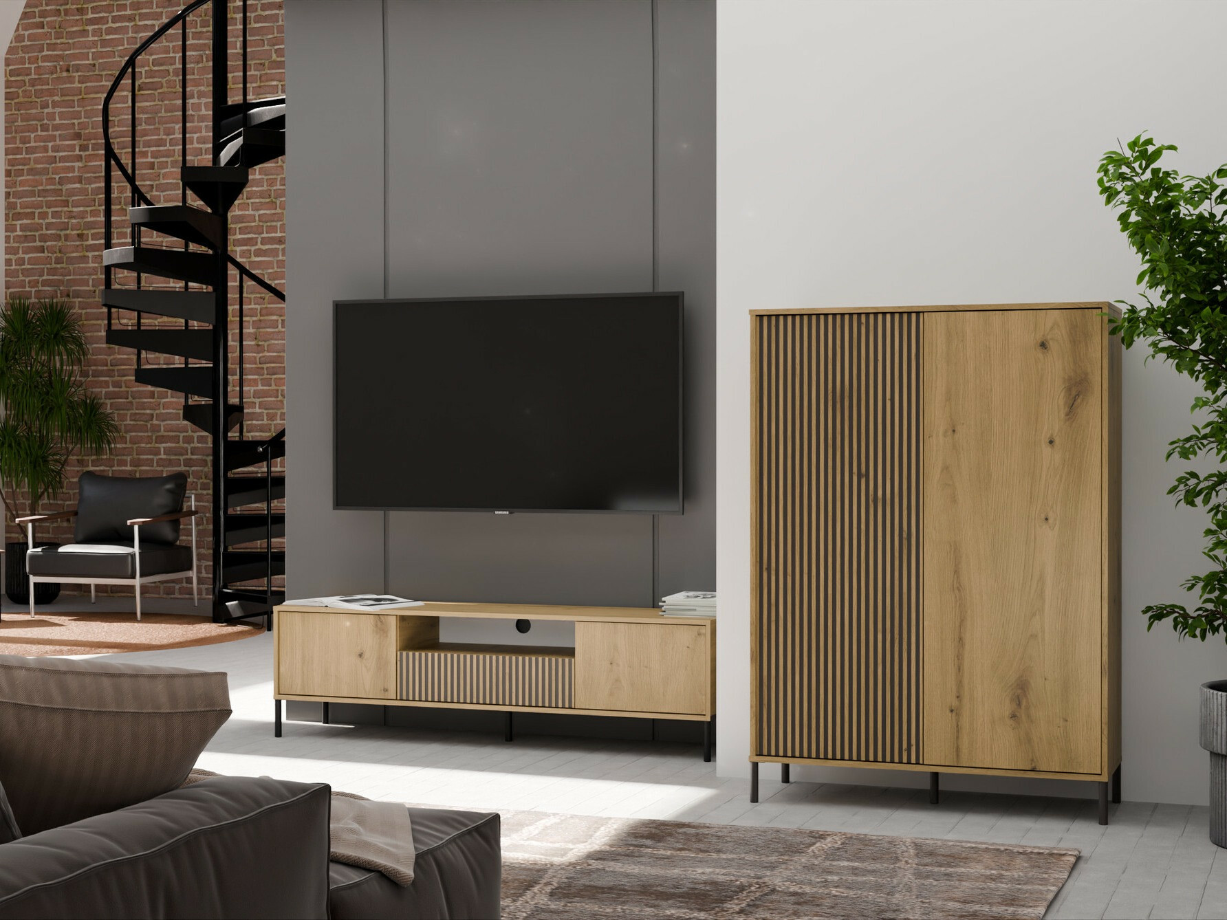 Riiul Orlsone 102 (Artisan tamm + Must)