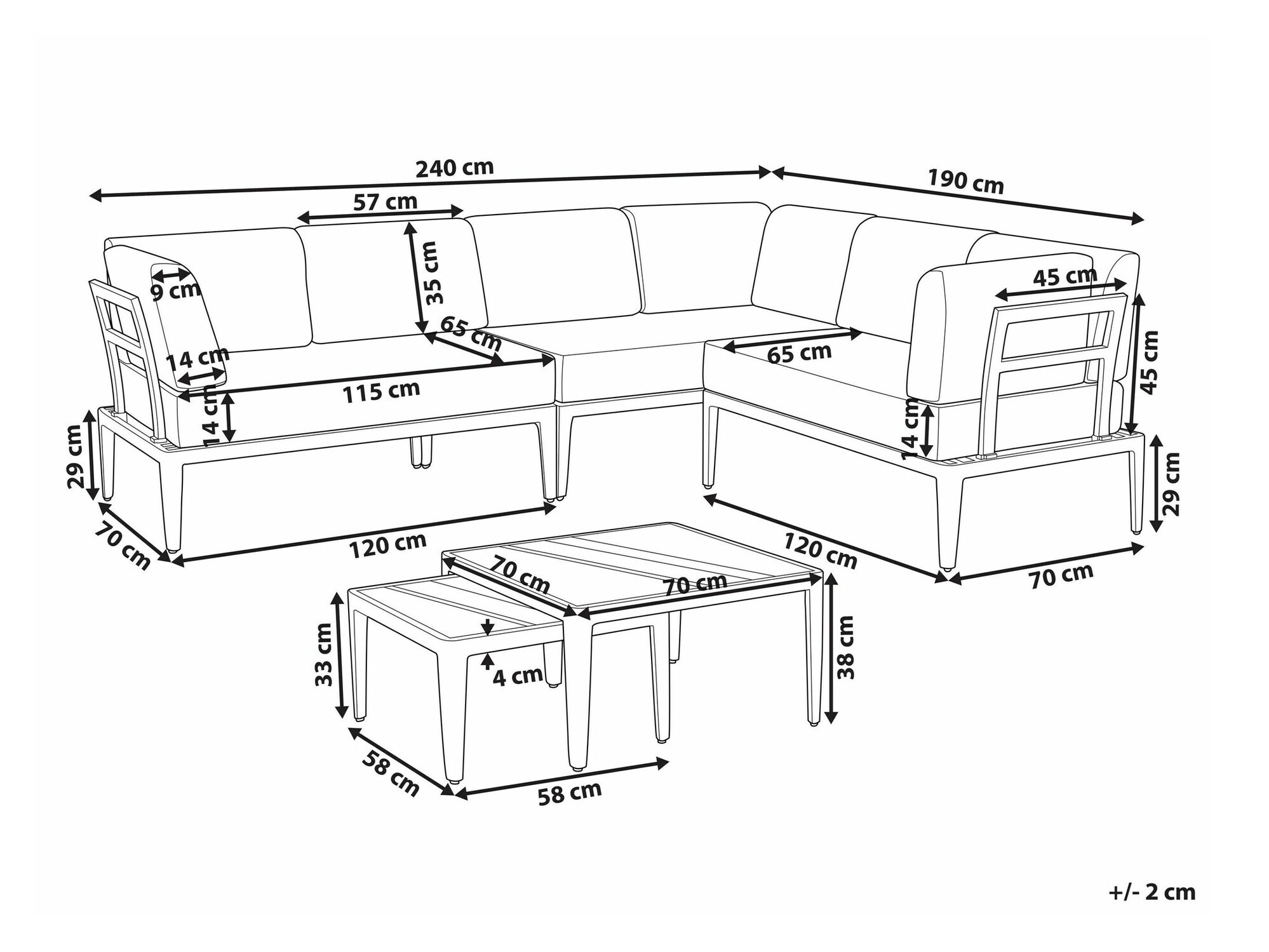 Aiamööblikomplekt Berwyn 2539 (Hall + Beež)