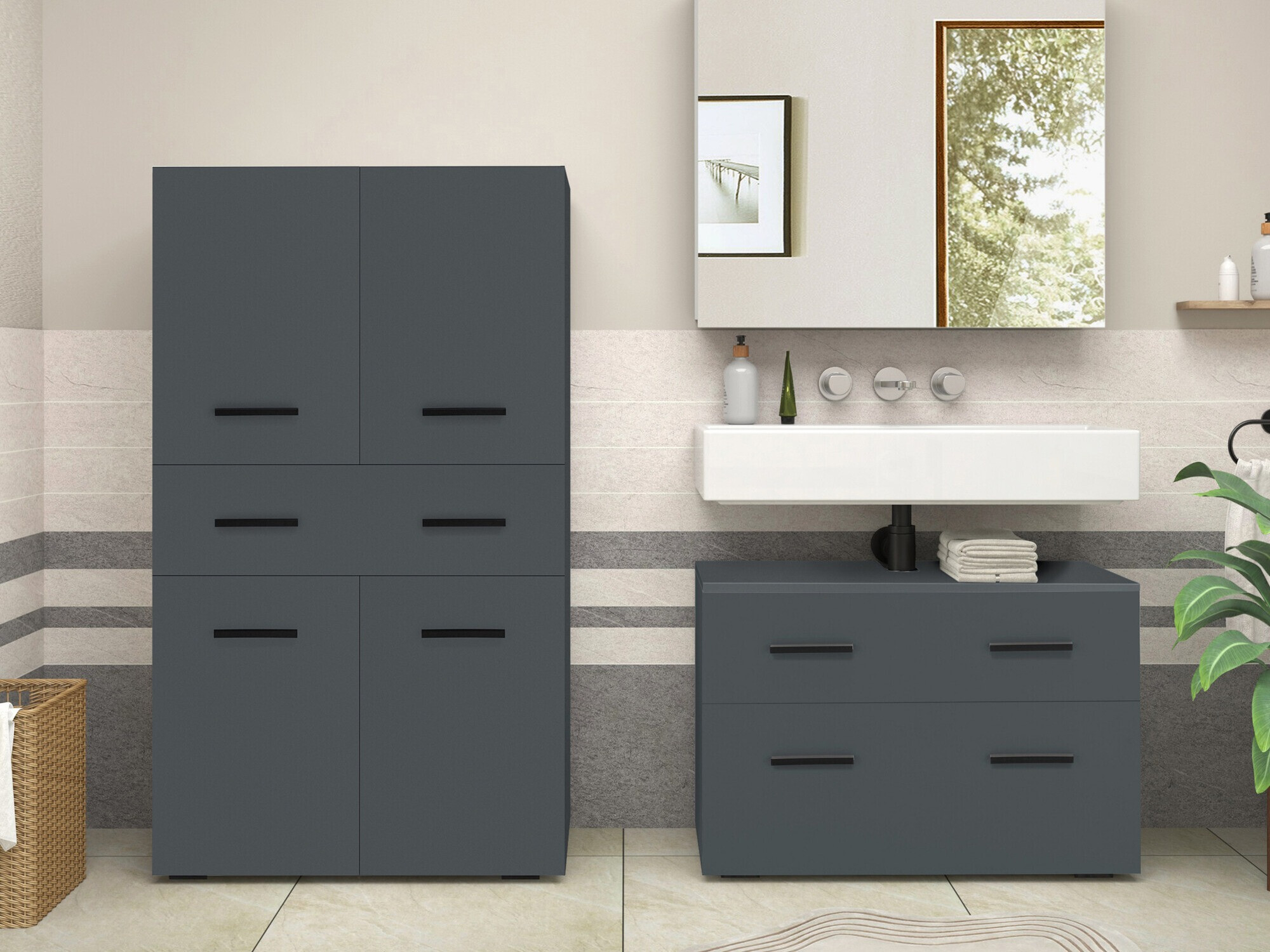 Vannitoa põrandakapp Larlori 106 (Antratsiit)