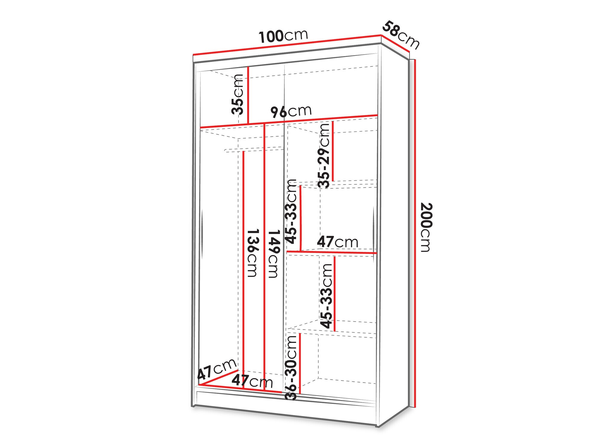 Riidekapp Closico 167 (Kašmiir)
