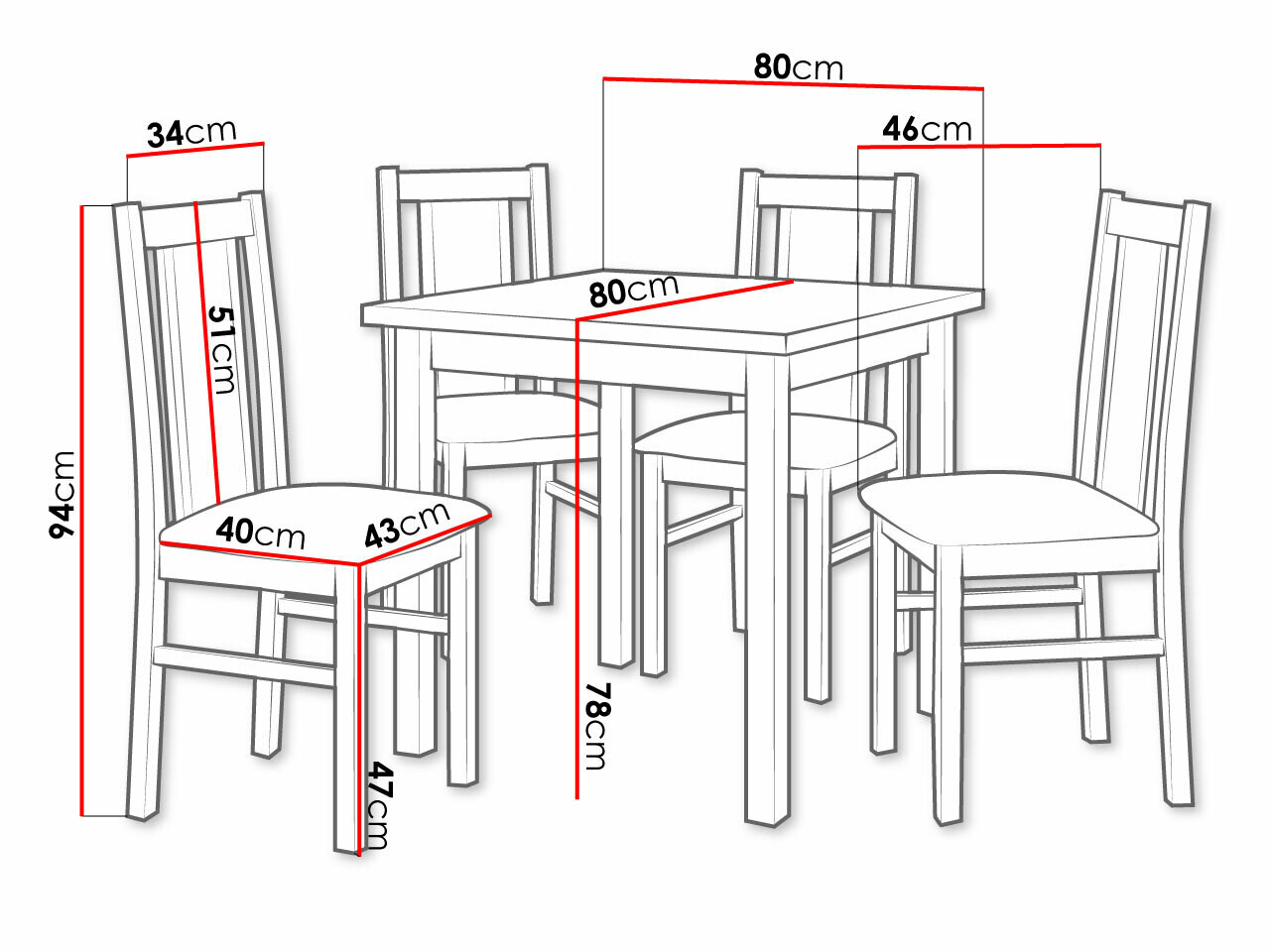Söögitoakomplekt Victorville 279 (Valge)