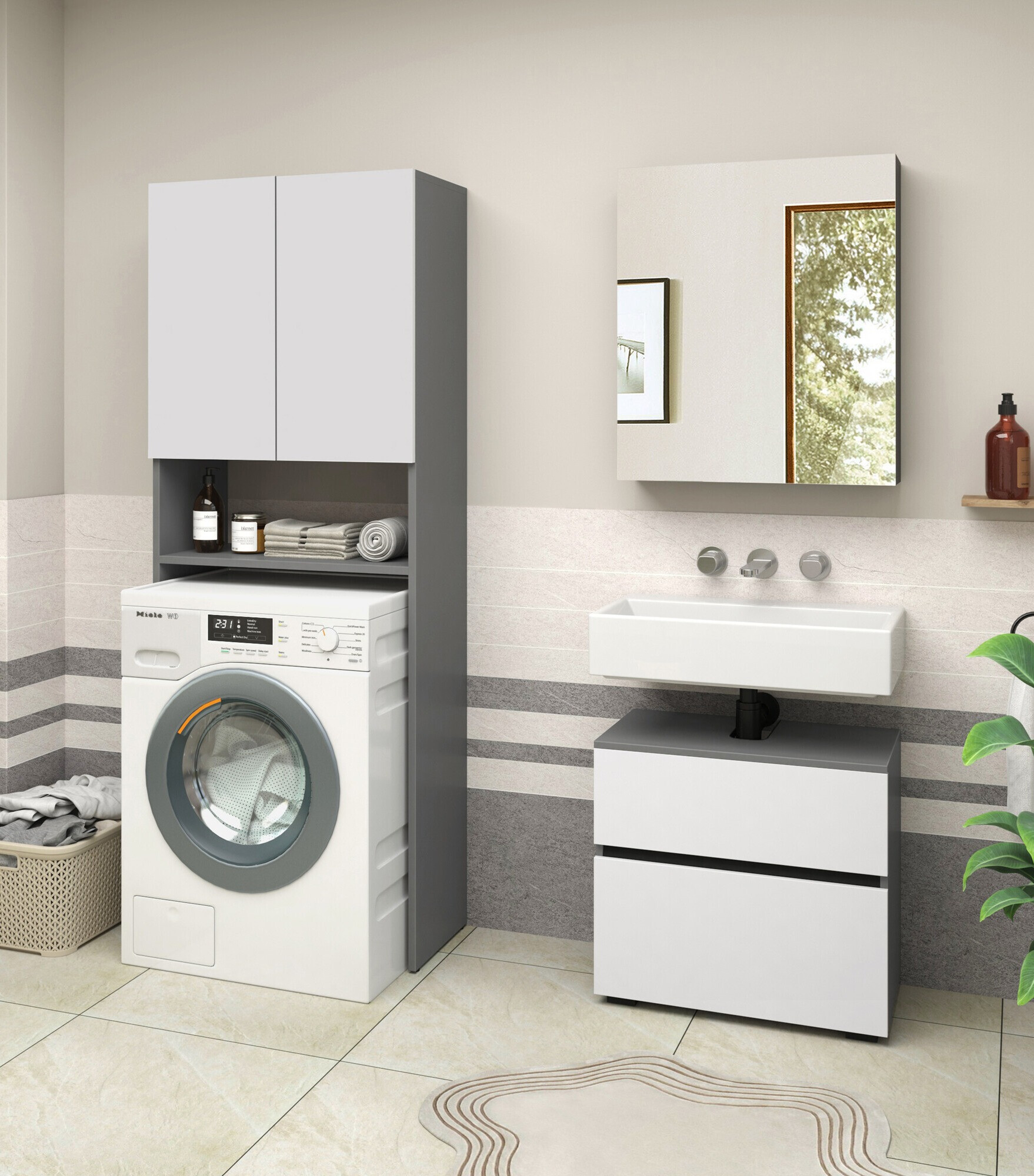 Vannitoariiul Soncamu 114 (Valge + Antratsiit)