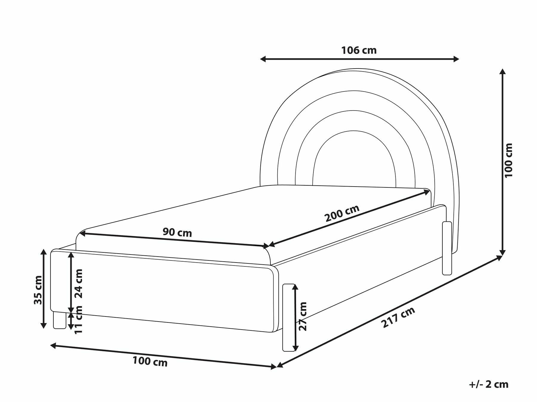 Voodi Berwyn 378 (Helesinine)