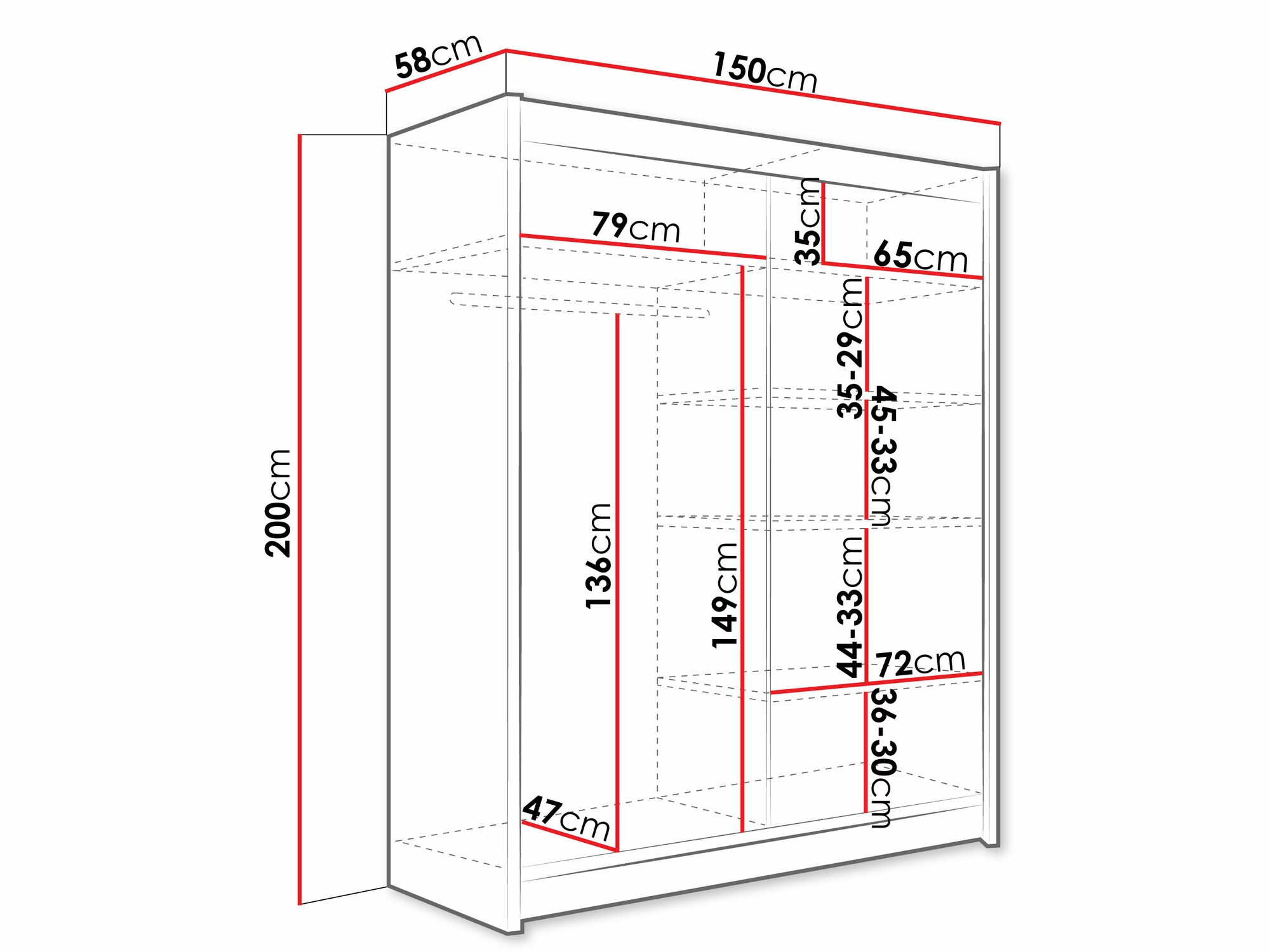 Riidekapp Closico 135 (Sonoma tamm)