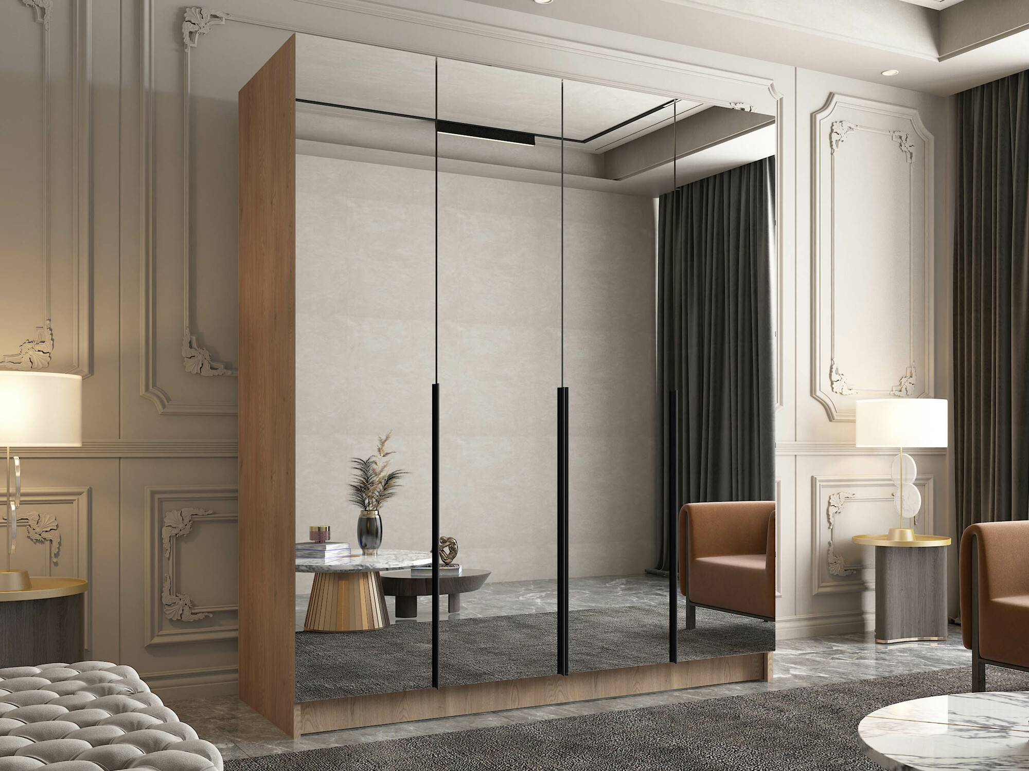 Riidekapp Closico 190 (Ere puit + Must)