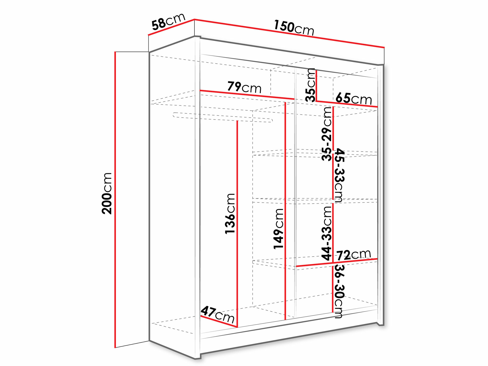 Riidekapp Closico Camera I (Valge)
