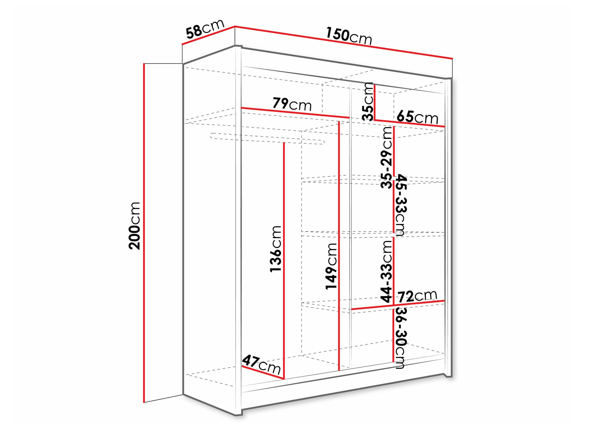 Riidekapp Closico Camera IV (Must)