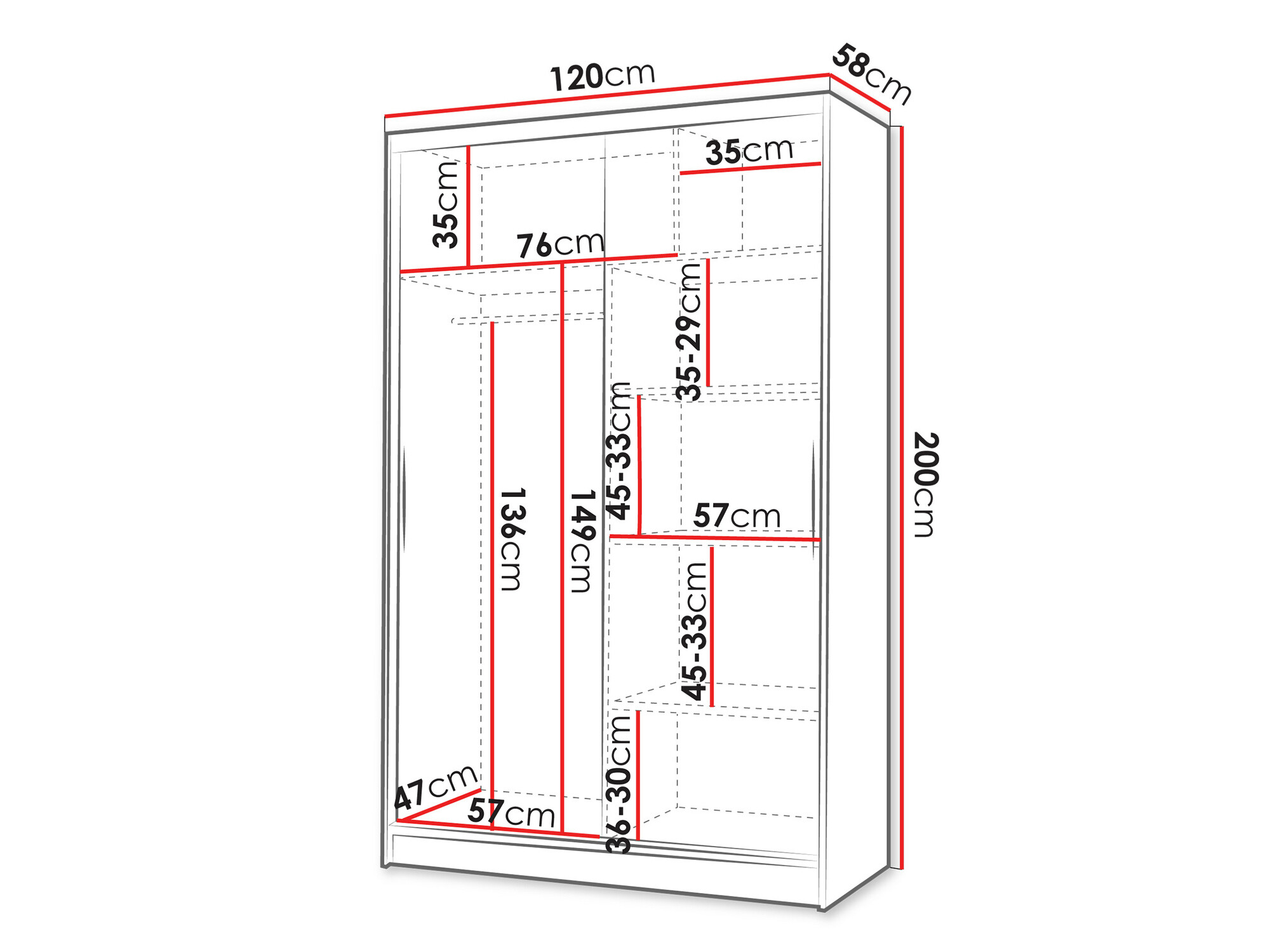 Riidekapp Closico Salvor IV (Valge + Artisan tamm)