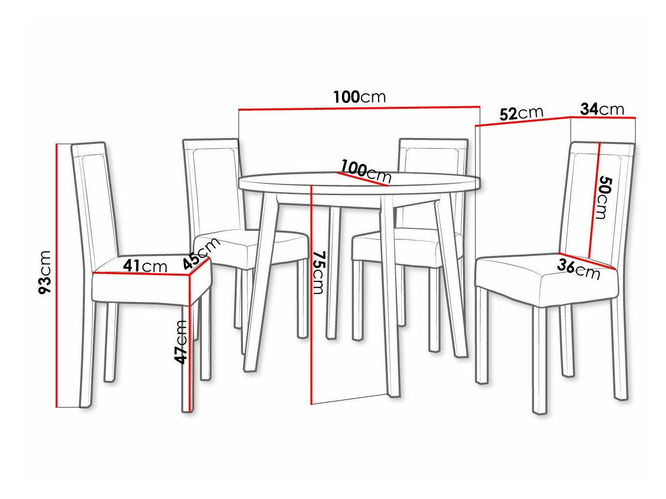 Söögitoakomplekt Victorville 304 (Must)