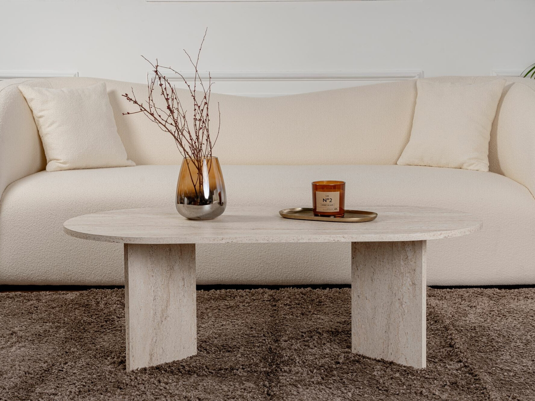 Diivanilaud Novato 111 (Hele travertiin)