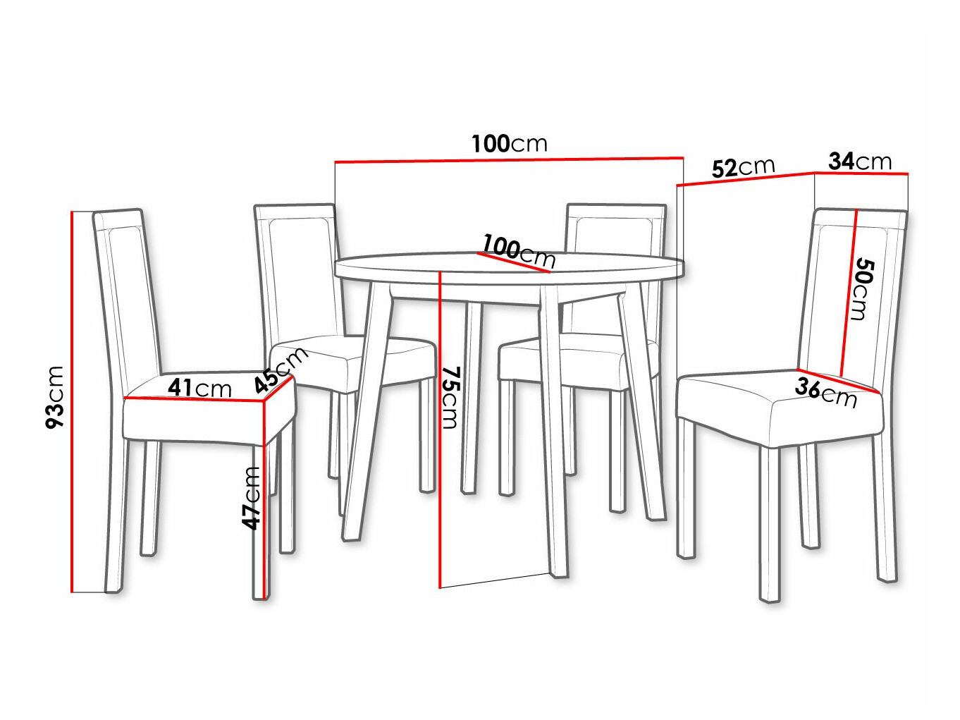 Söögitoakomplekt Victorville 306 (Must)