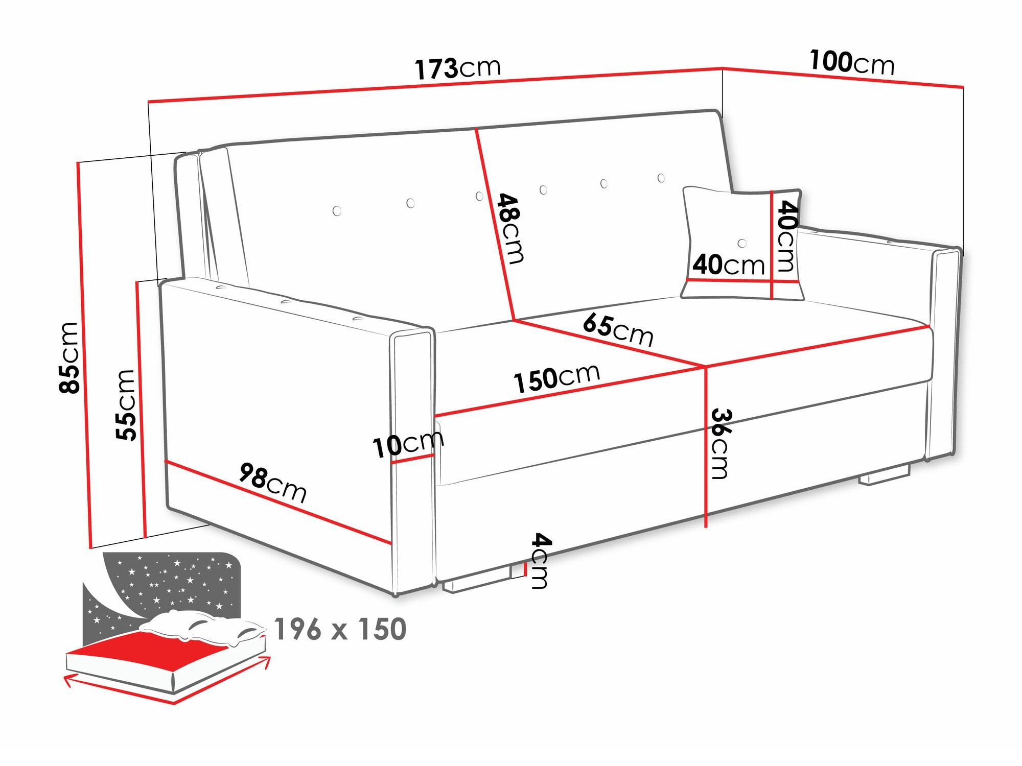 Diivanvoodi Columbus 233 (Coral 80)