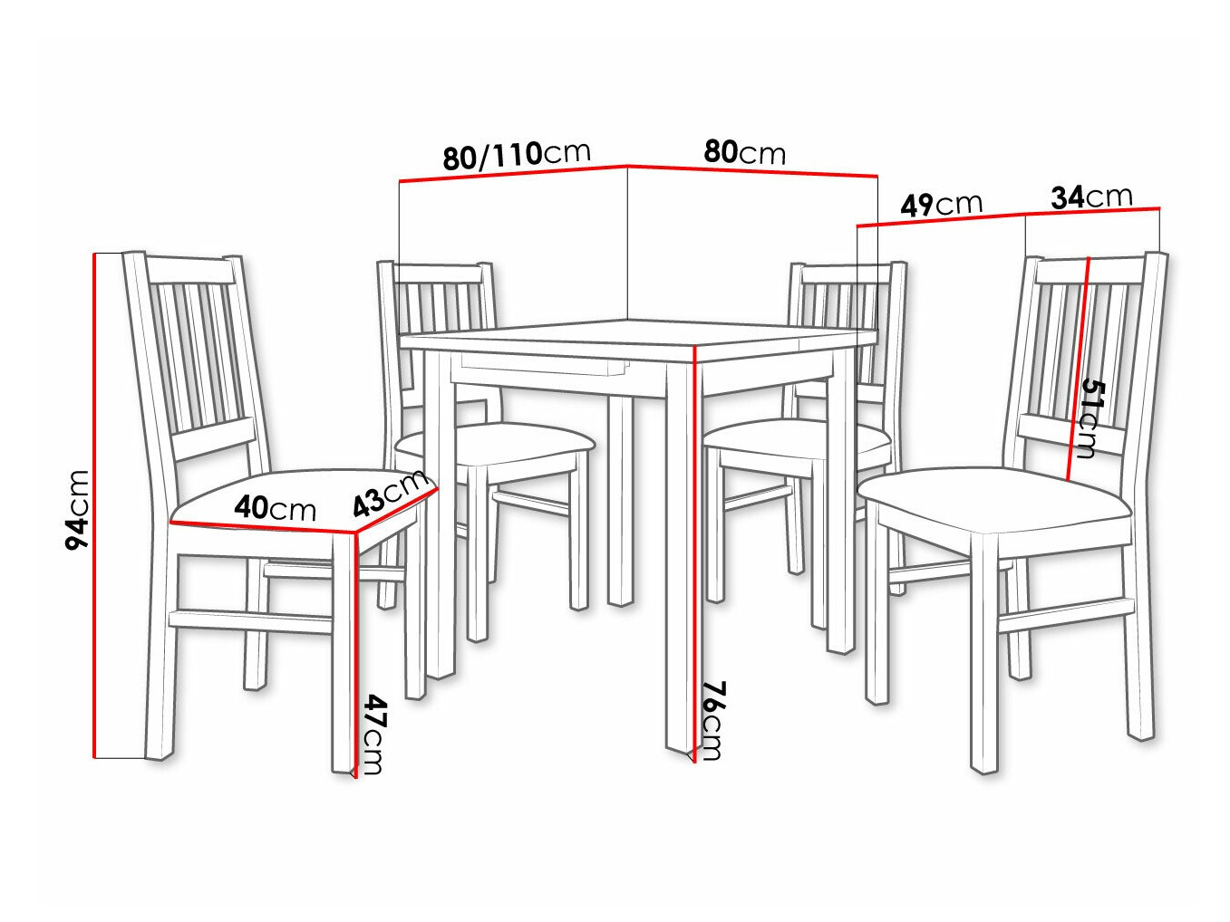 Söögitoakomplekt Victorville 314 (Valge)