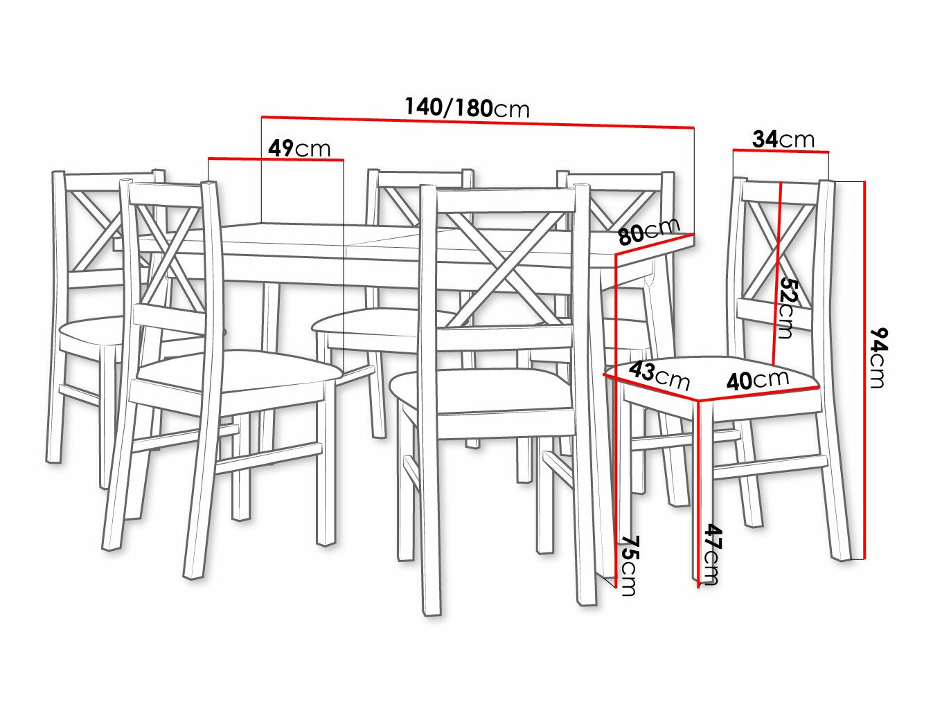 Söögitoakomplekt Victorville 316 (Must)