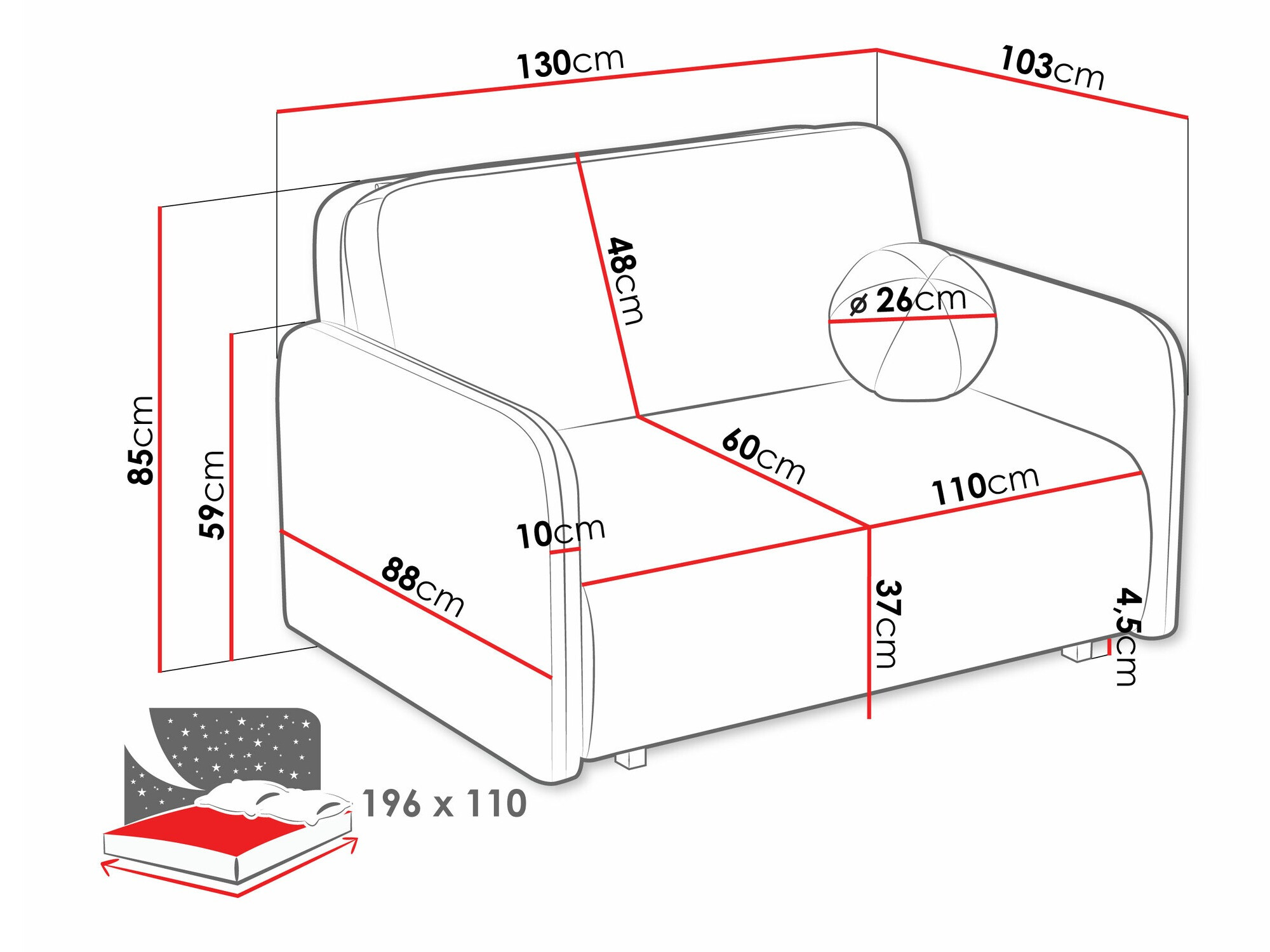 Diivanvoodi Columbus 239 (Coral 45)