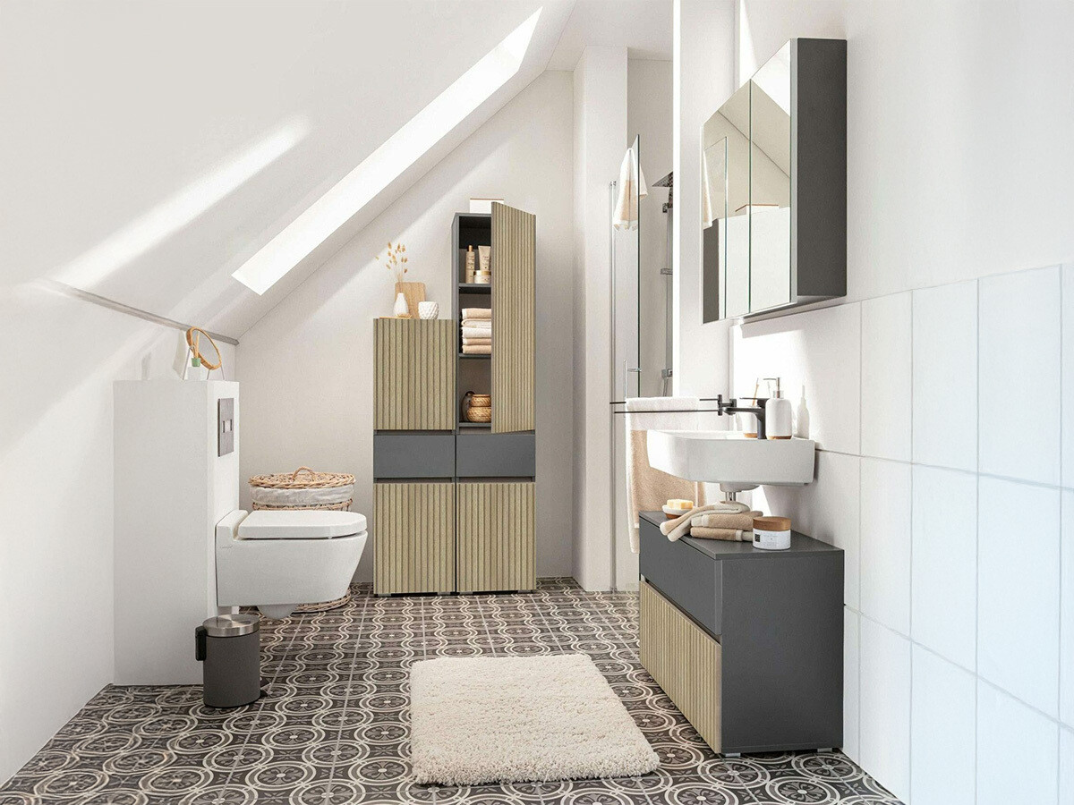 Vannitoa põrandakapp Soncamu 106 (Antratsiit + Hele tamm)