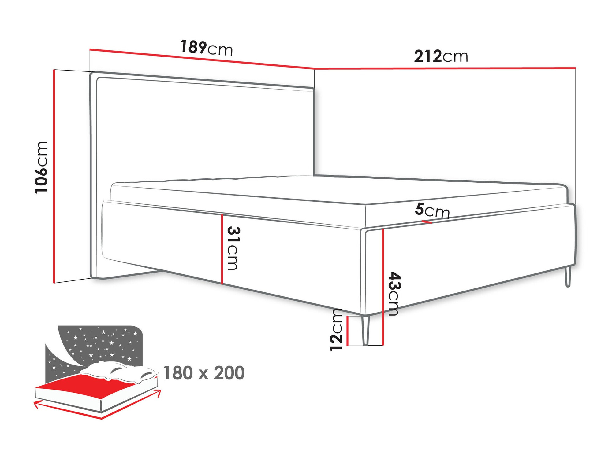 Voodi ComfiDream Liruna (Poso 100)