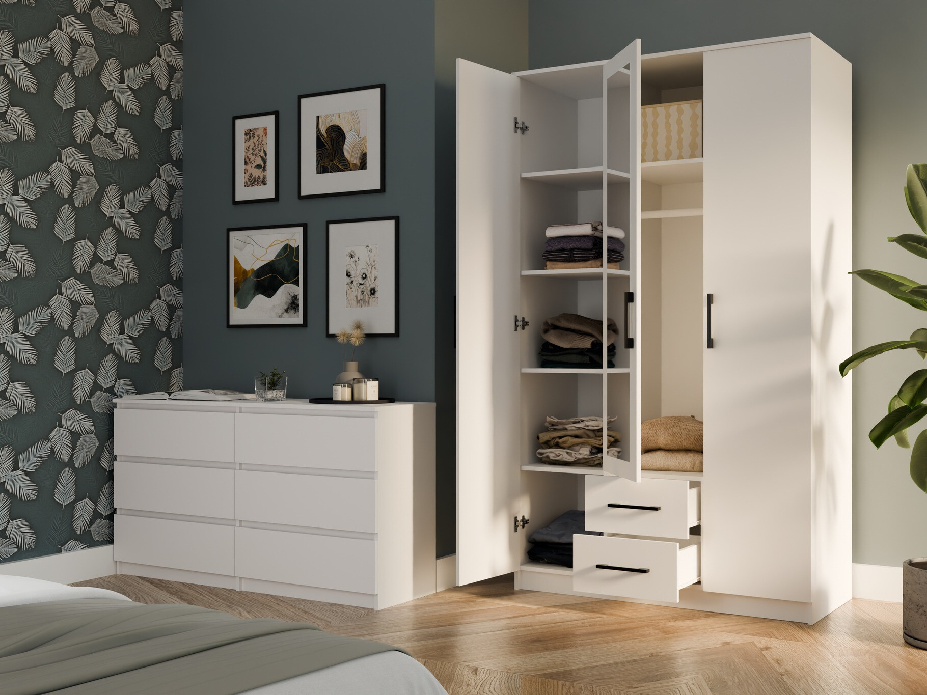 Riidekapp Mandeville 116 (Valge)