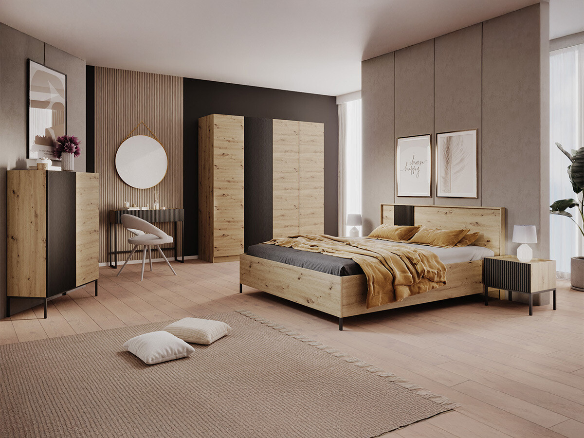 Konsoollaud Lunole 103 (Artisan tamm + Must)