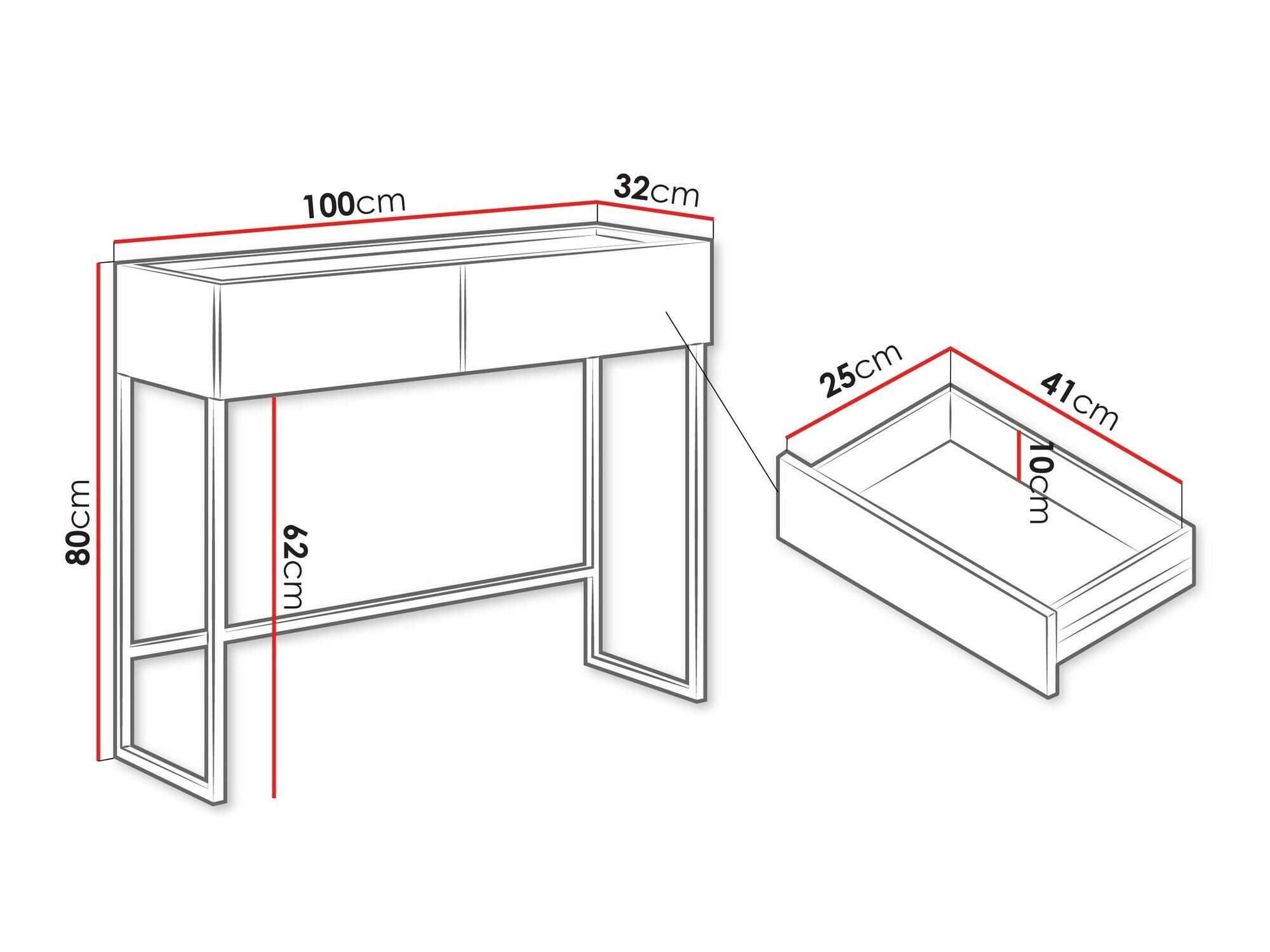 Konsoollaud Lunole 103 (Artisan tamm + Must)