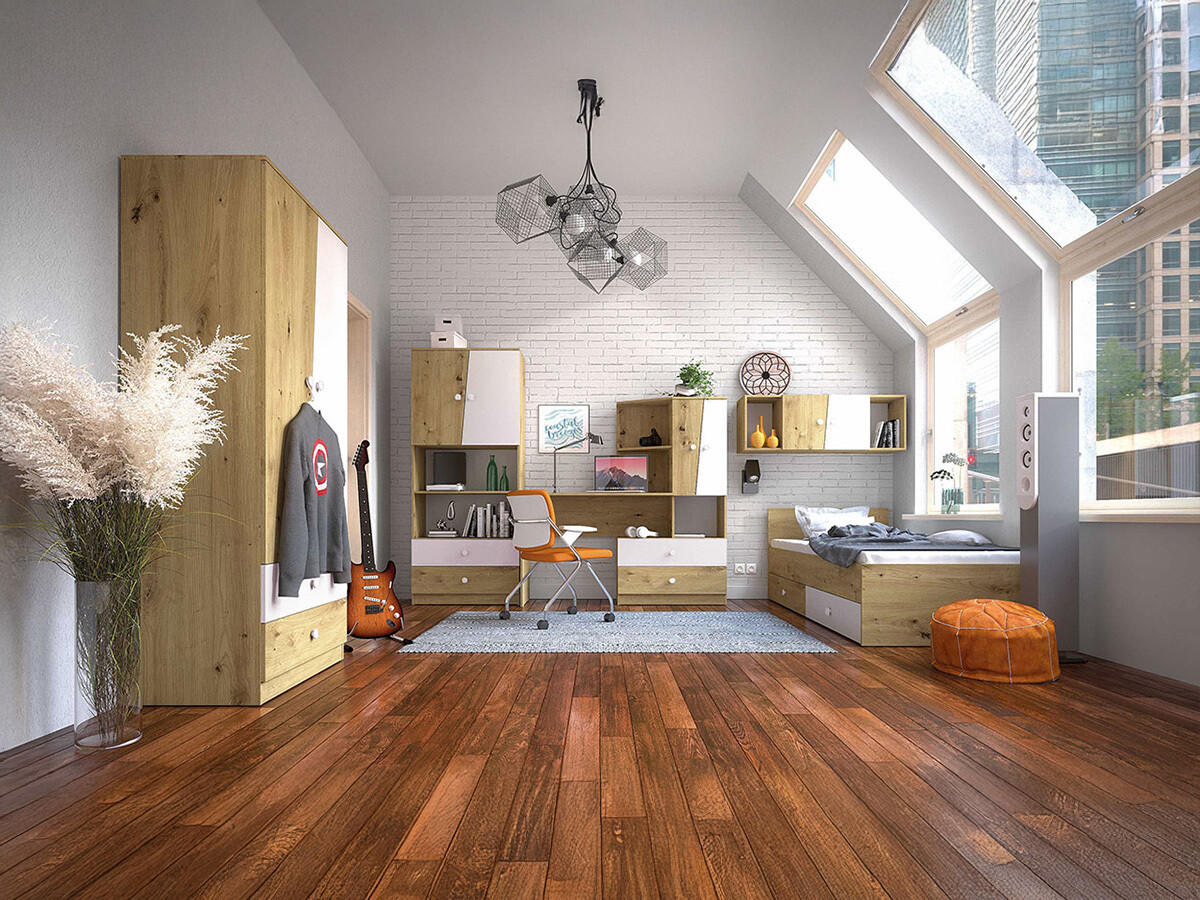 Mööblikomplekt Almira 114 (Artisan tamm + Valge)