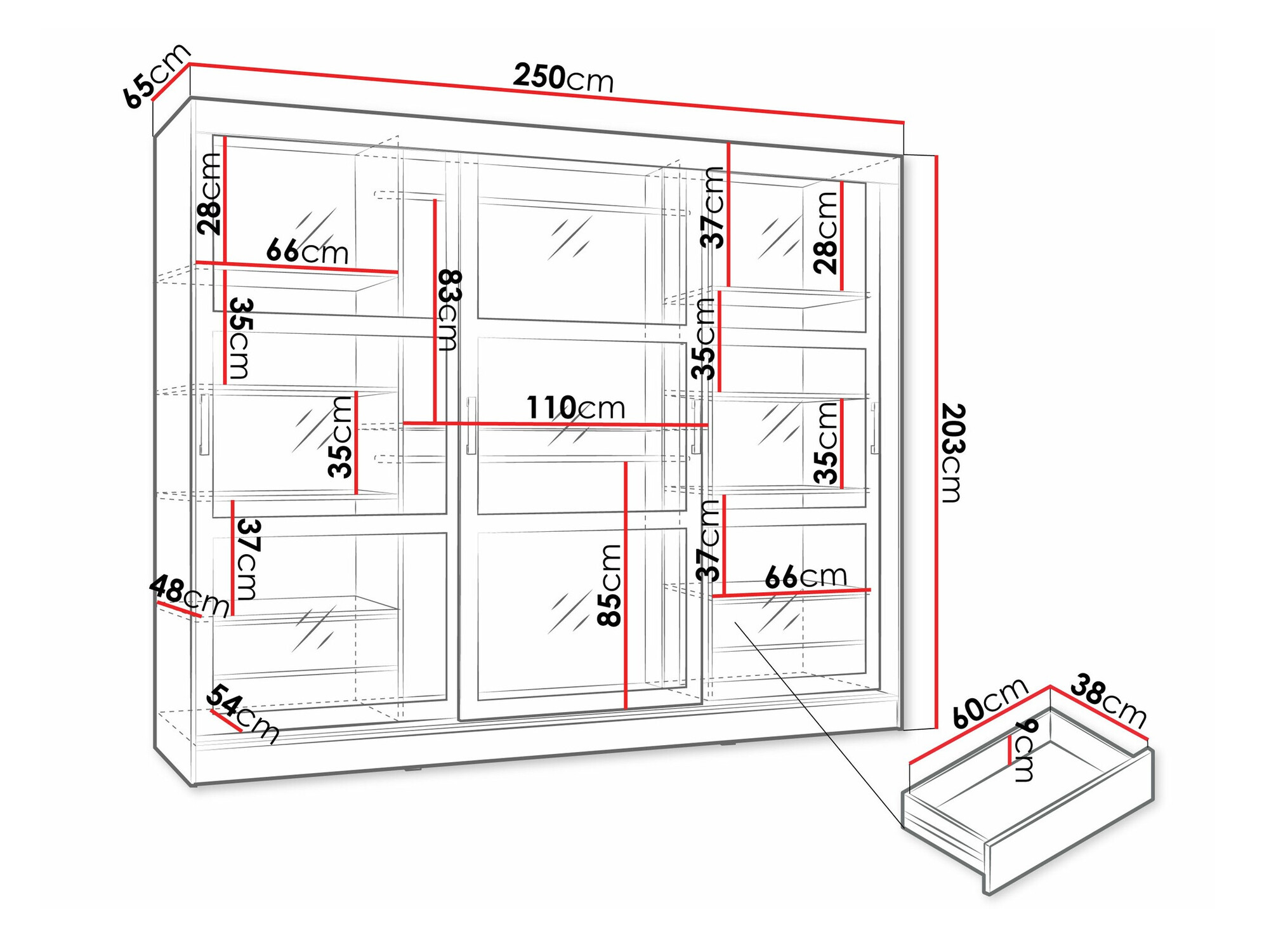 Riidekapp Comfivo Opus (Must)